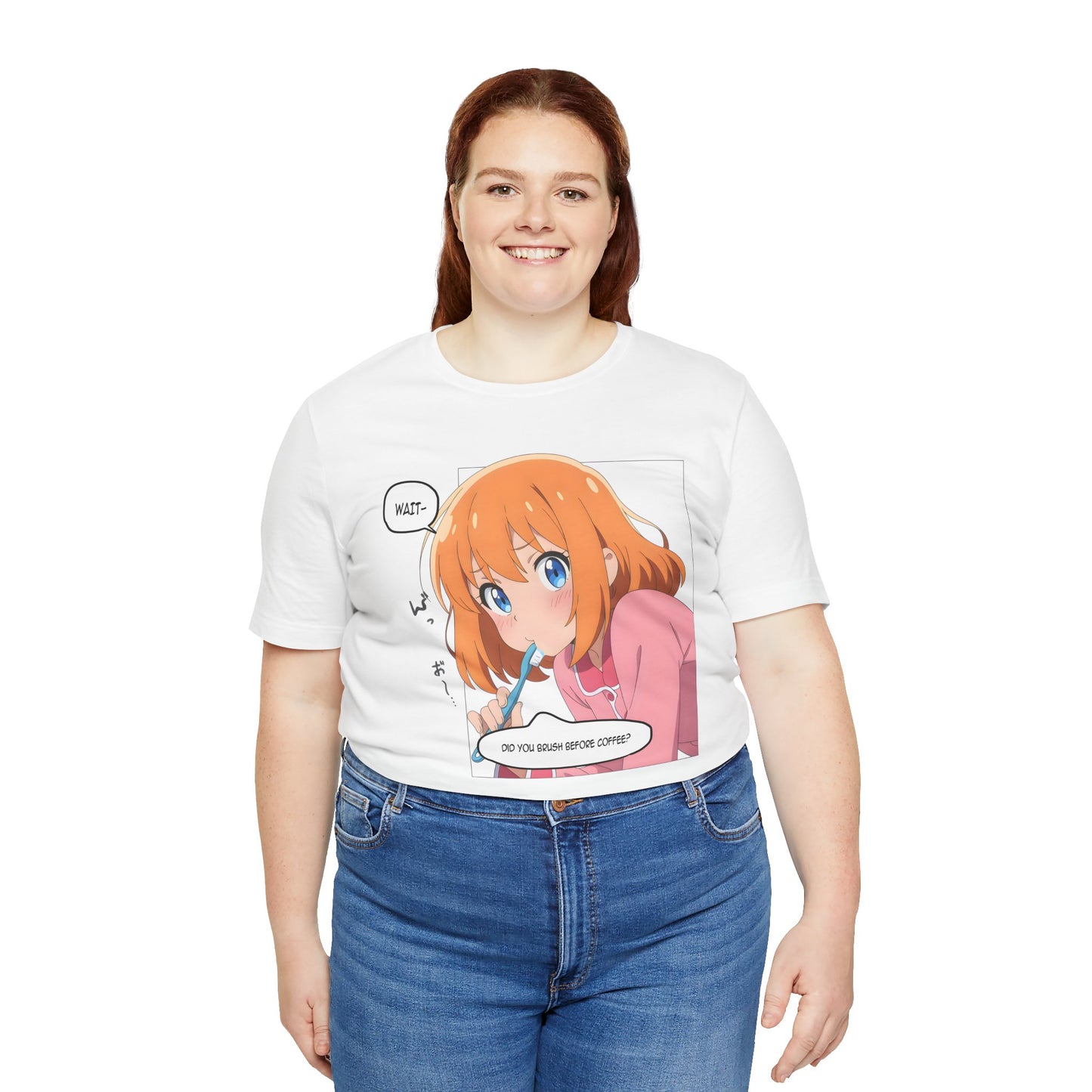Anime Morning T-Shirt – Did You Brush Before Coffee Meme Tee, Funny Kawaii Girl Shirt for Otaku Gremlins and Unhinged Wake-Up Moments