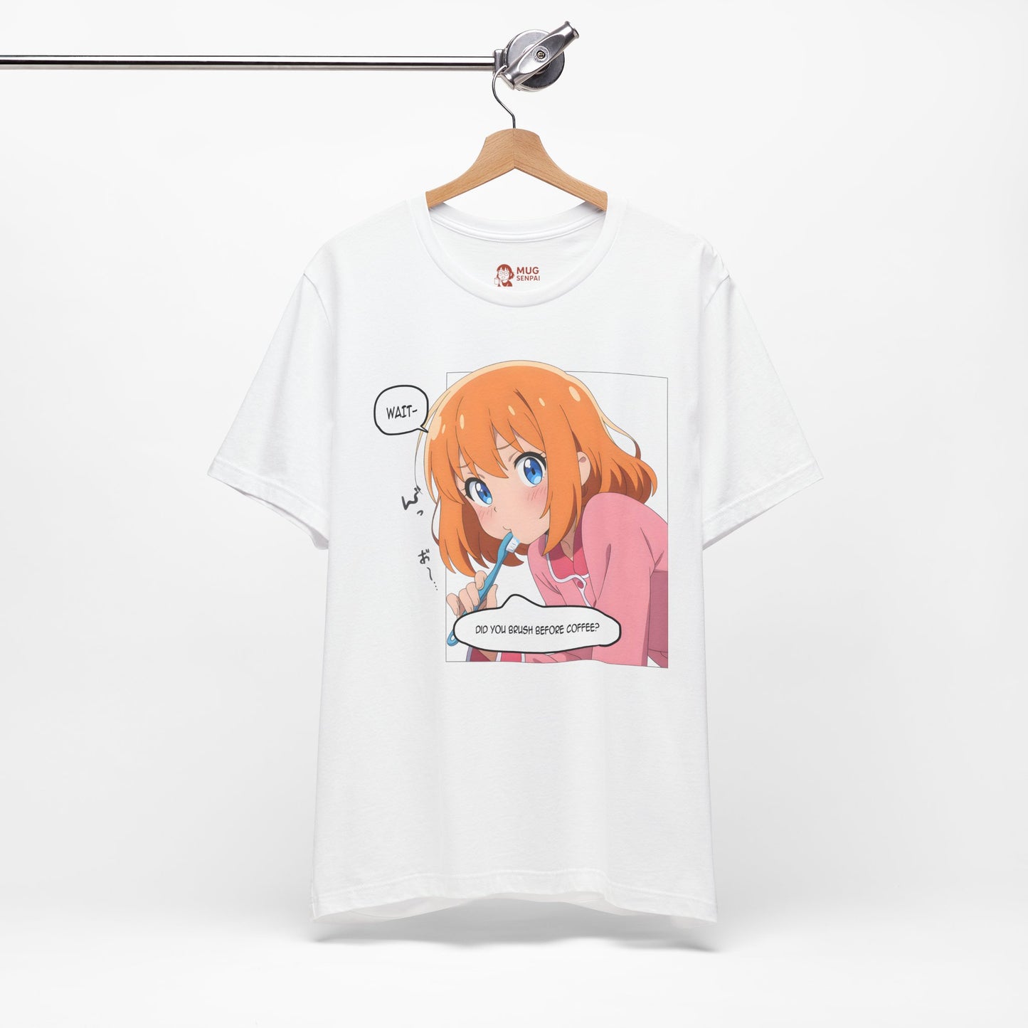 Anime Morning T-Shirt – Did You Brush Before Coffee Meme Tee, Funny Kawaii Girl Shirt for Otaku Gremlins and Unhinged Wake-Up Moments