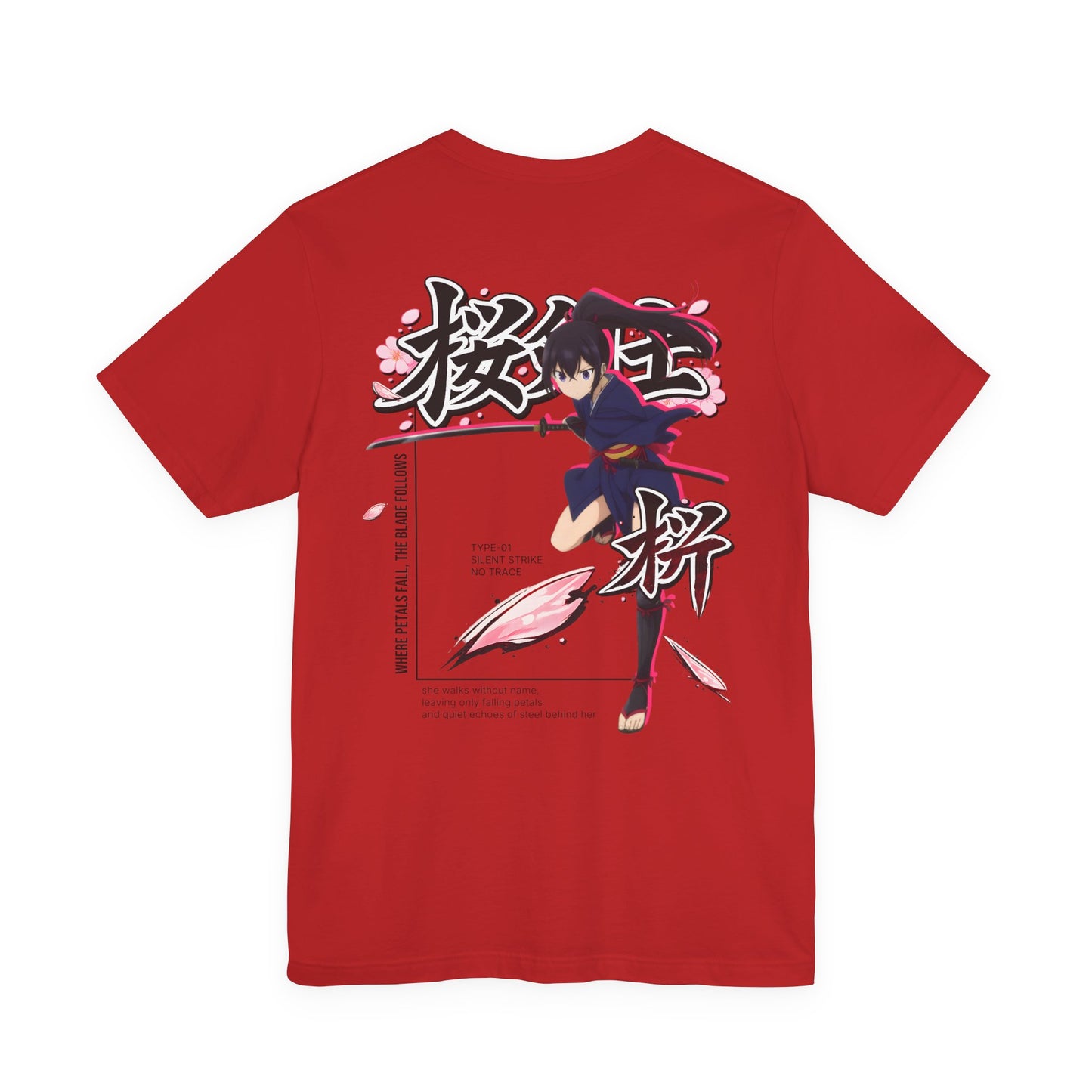 Anime Samurai Shirt – Samurai Girl Anime Tee, Katana Warrior Aesthetic Shirt, Japanese Style Back Print Tee, Ninja Girl Streetwear Shirt