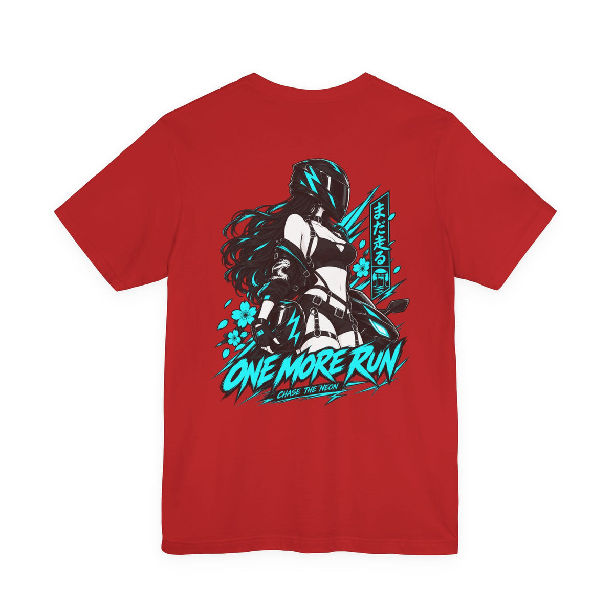 Motorcycle Girl Shirt – Neon Anime Biker Streetwear