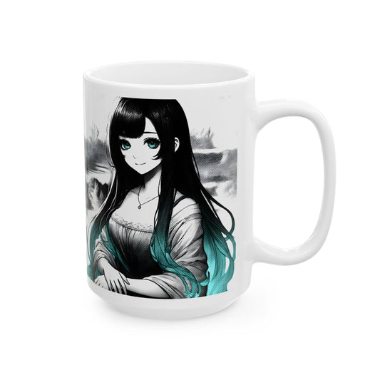 Anime Aesthetic Mug – Soft Manga Portrait, Gentle Smile Art Cup for Cozy Mornings