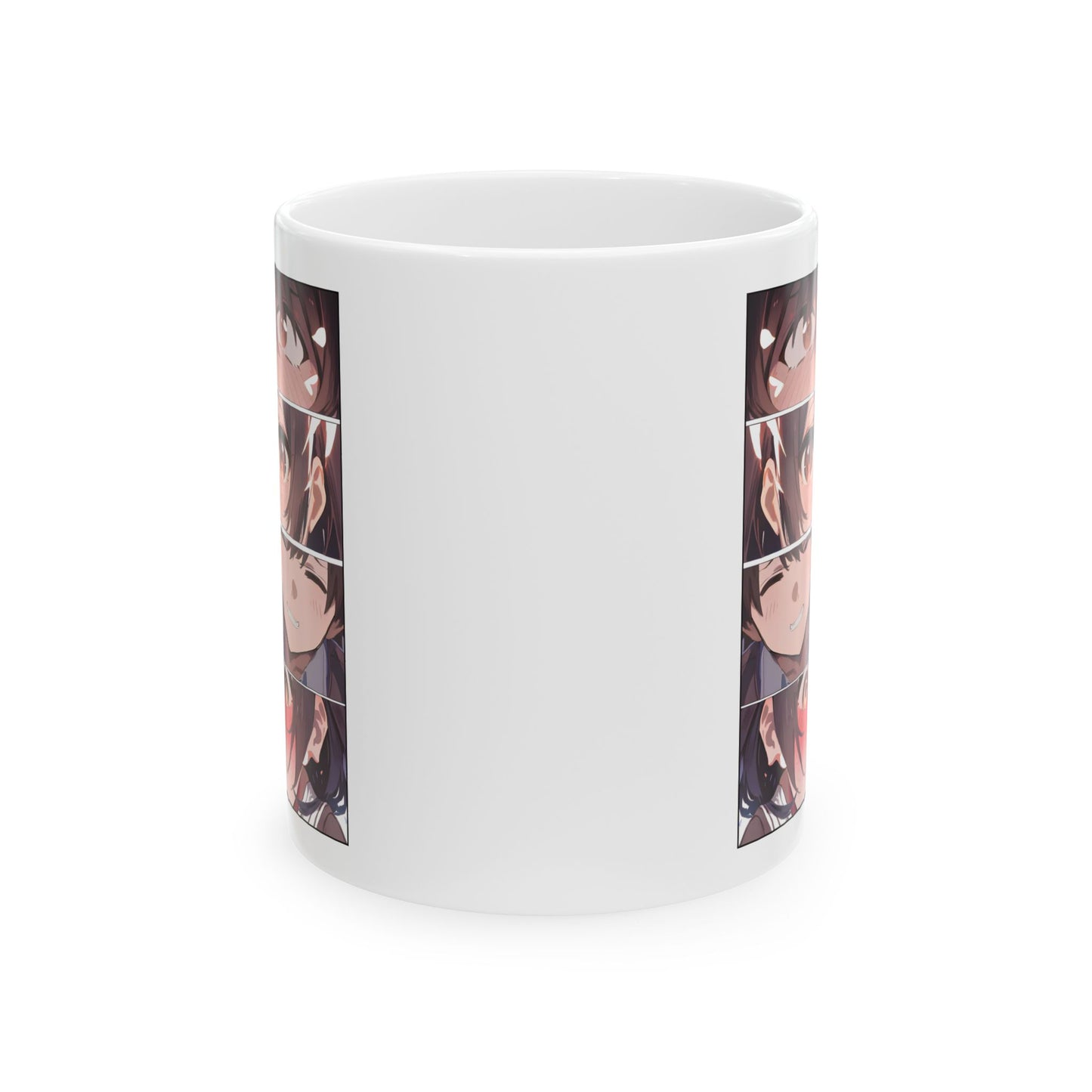 Manga Love Mug – Eye Contact Anime Panel, Blushing Romantic Moment, Cute Couple Gift for Otaku and Fans