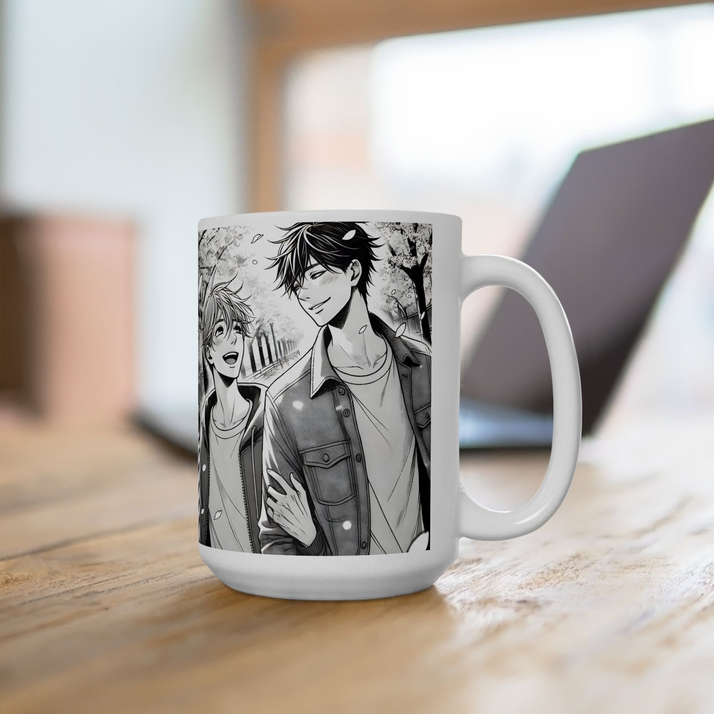 Anime Boys Love Mug – Soft BL Walk Home Scene, Gentle Manga Romance Coffee Cup for Fans of Quiet Love