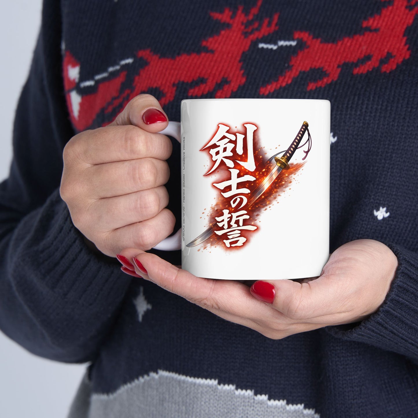 Samurai Anime Mug – Katana Warrior Girl Squad Cup, Shonen Fighter Aesthetic Coffee Mug, Powerful Anime Team Scene, Otaku Gift