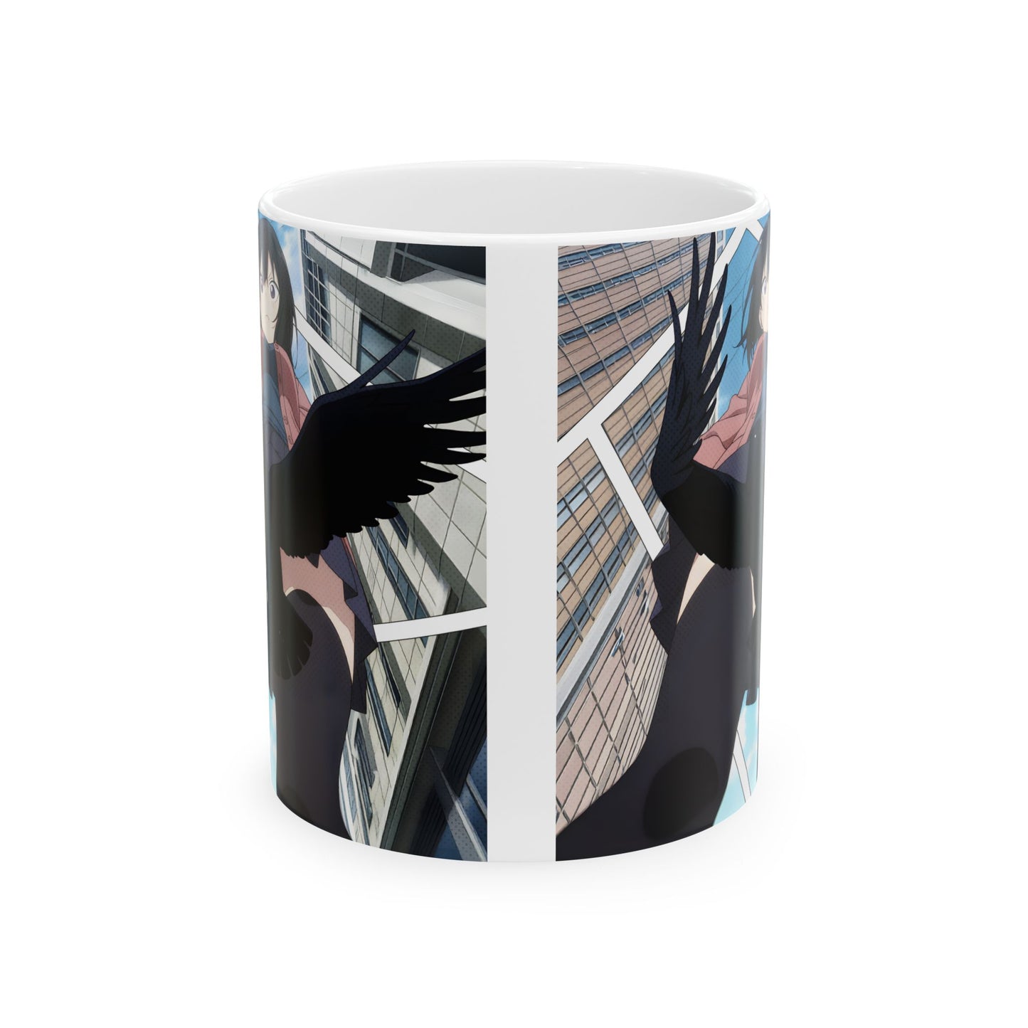 Anime Funny Mug – Crow Block Parody Scene, Hilarious Low-Angle Comedy Moment, Meme-Style Anime Cup
