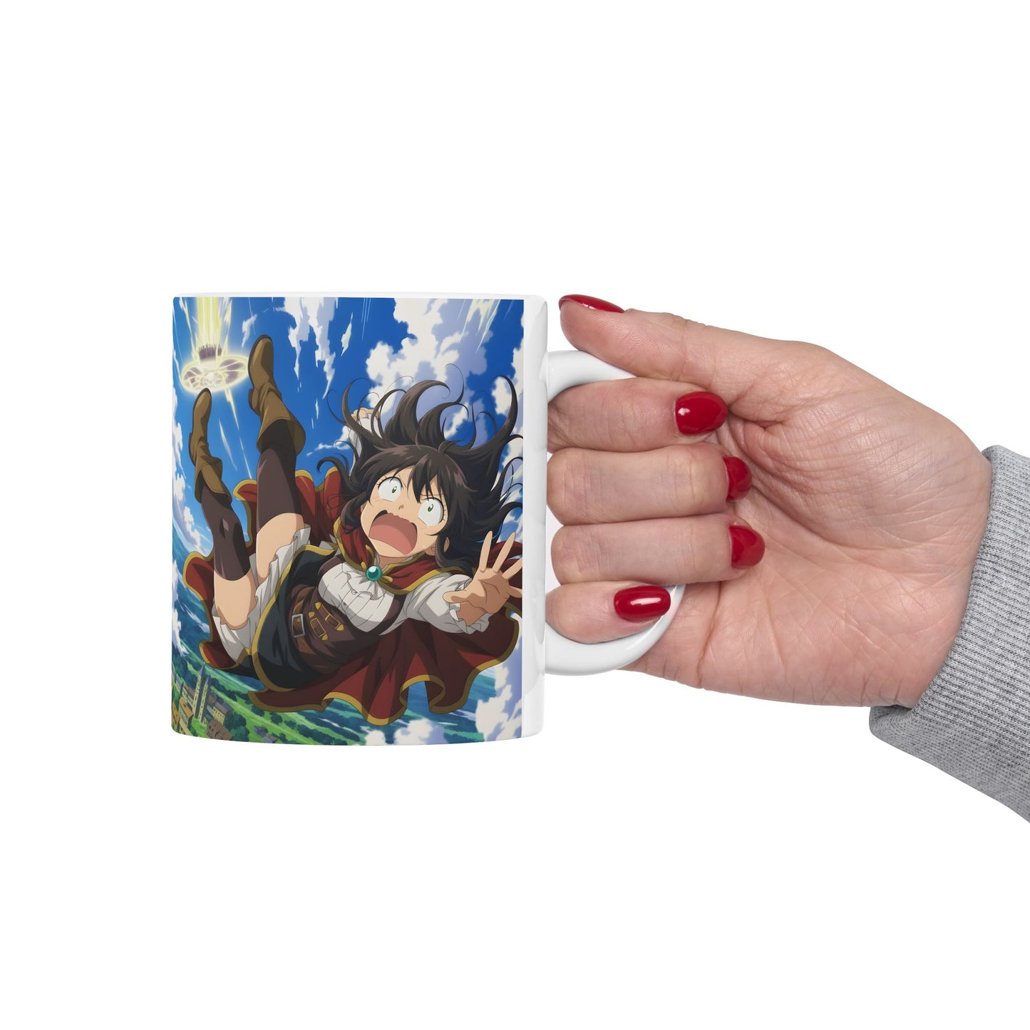 Funny Anime Mug – Summoned Hero Isekai Fail Cup, Gamer Humor Coffee Mug, Fantasy Meme Gift