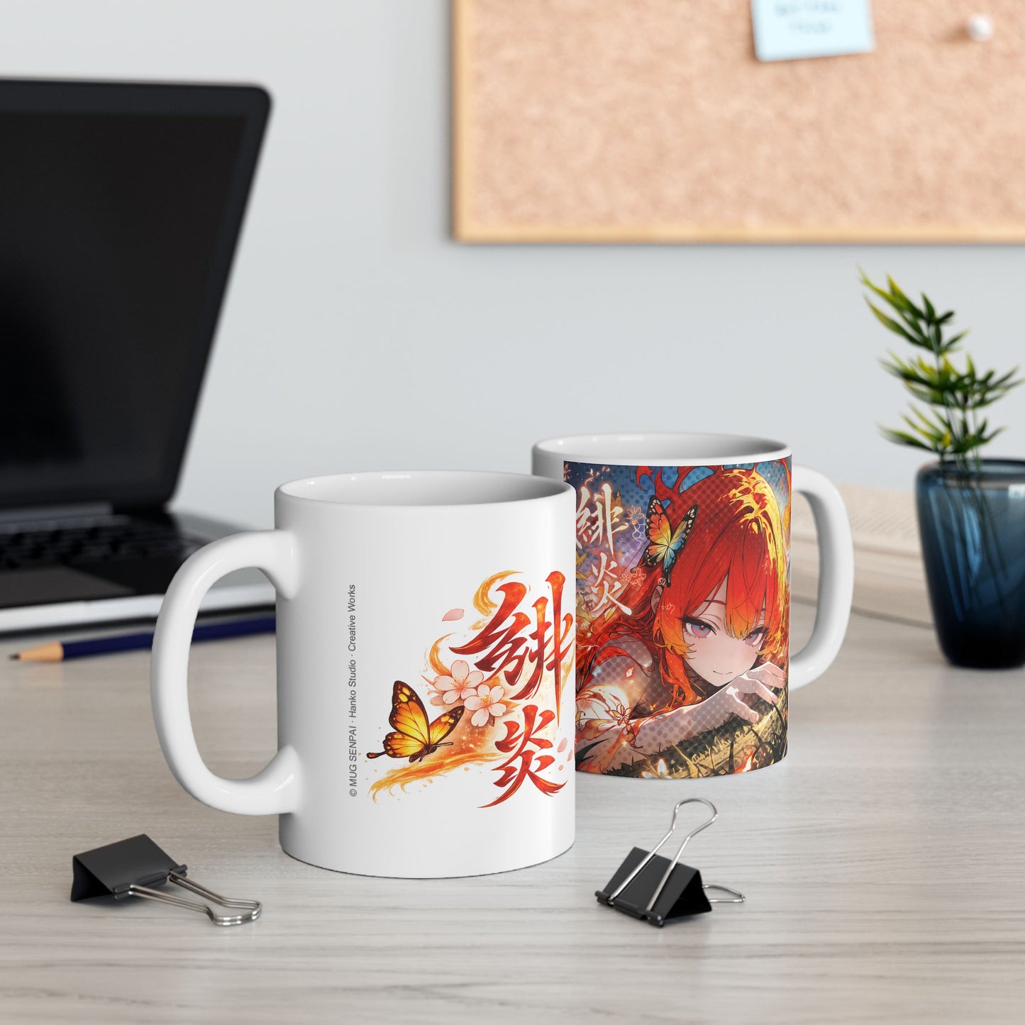 Fire Anime Mug – Flame Girl Anime Cup, Intense Burning Aesthetic Coffee Mug, Powerful Anime Character Mug, Bold Otaku Gift