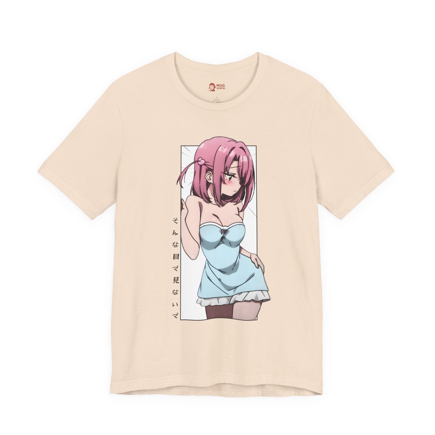 Anime Girl T Shirt – Blushing Tsundere Moment, Soft Pink-Haired Anime Art Tee, Don’t Look Flustered Aesthetic Shirt