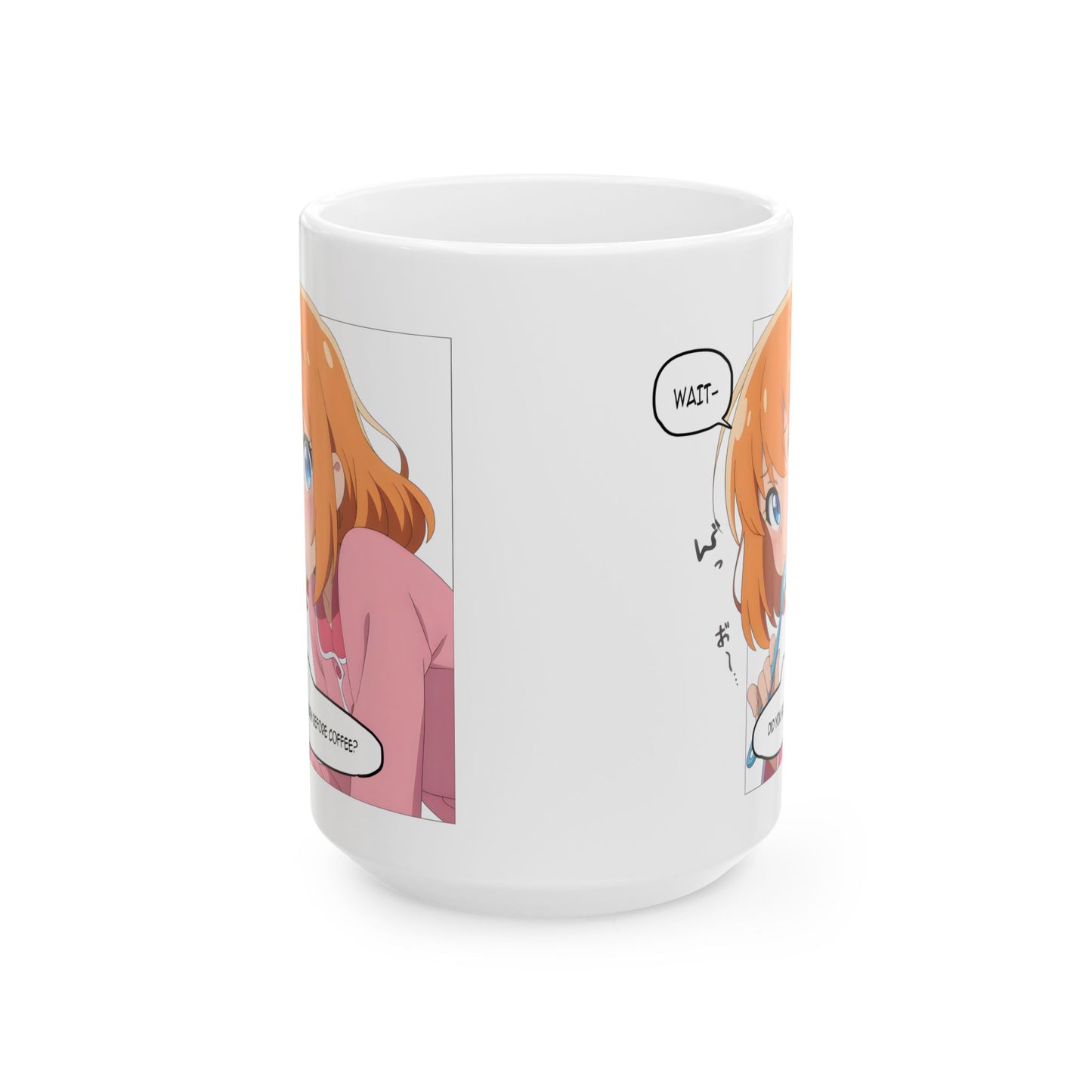 Anime Morning Mug – Did You Brush Before Coffee Meme Cup, Kawaii Confrontational Girl, Funny Otaku Gift for Chaotic Wakeup Gremlins