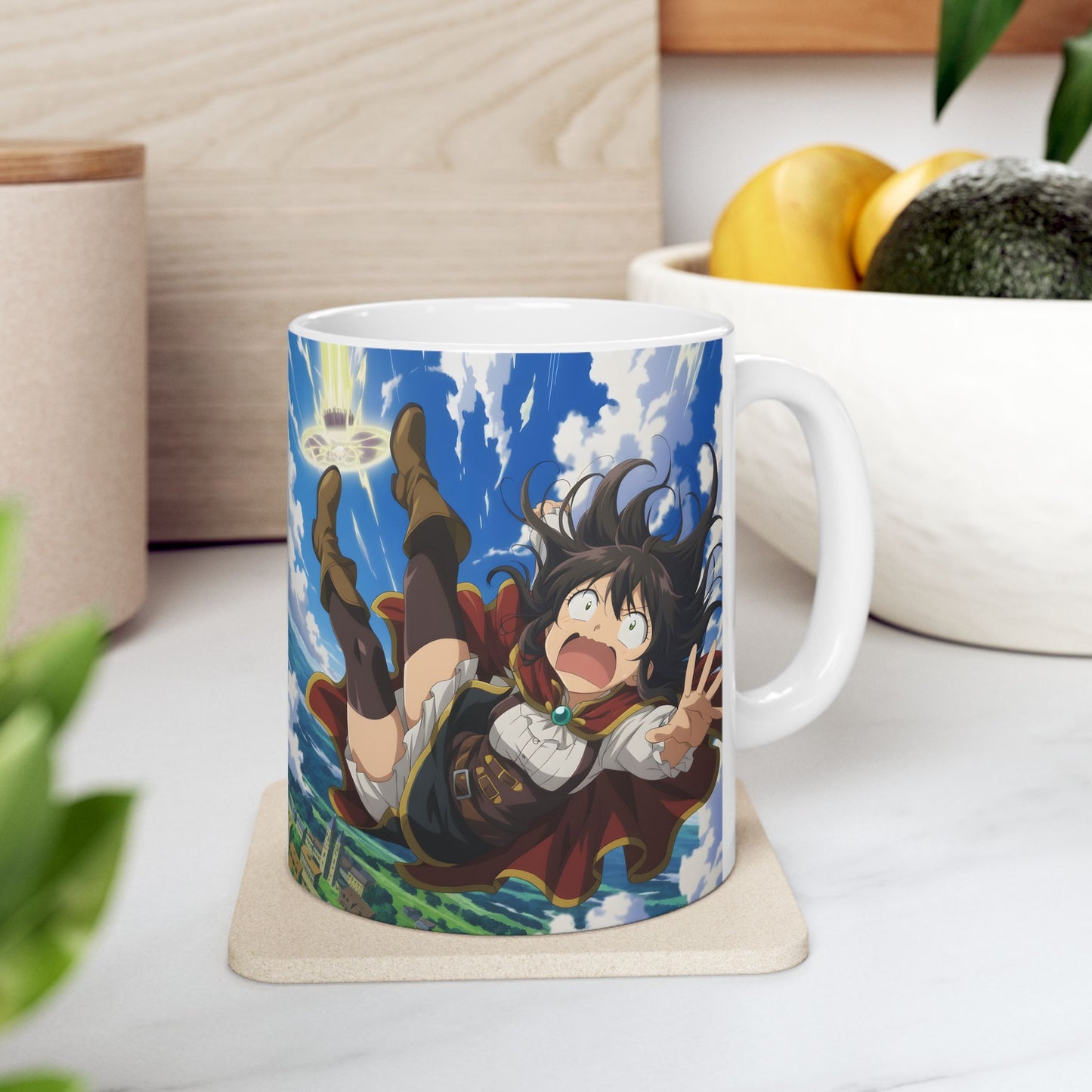 Funny Anime Mug – Summoned Hero Isekai Fail Cup, Gamer Humor Coffee Mug, Fantasy Meme Gift