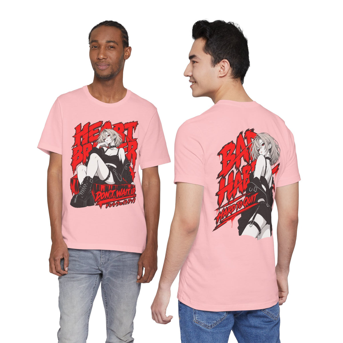 Grunge Anime Shirt – Heartbreaker Goth Girl Streetwear Tee