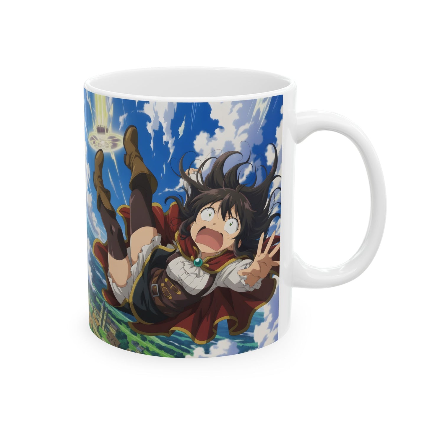 Funny Anime Mug – Summoned Hero Isekai Fail Cup, Gamer Humor Coffee Mug, Fantasy Meme Gift