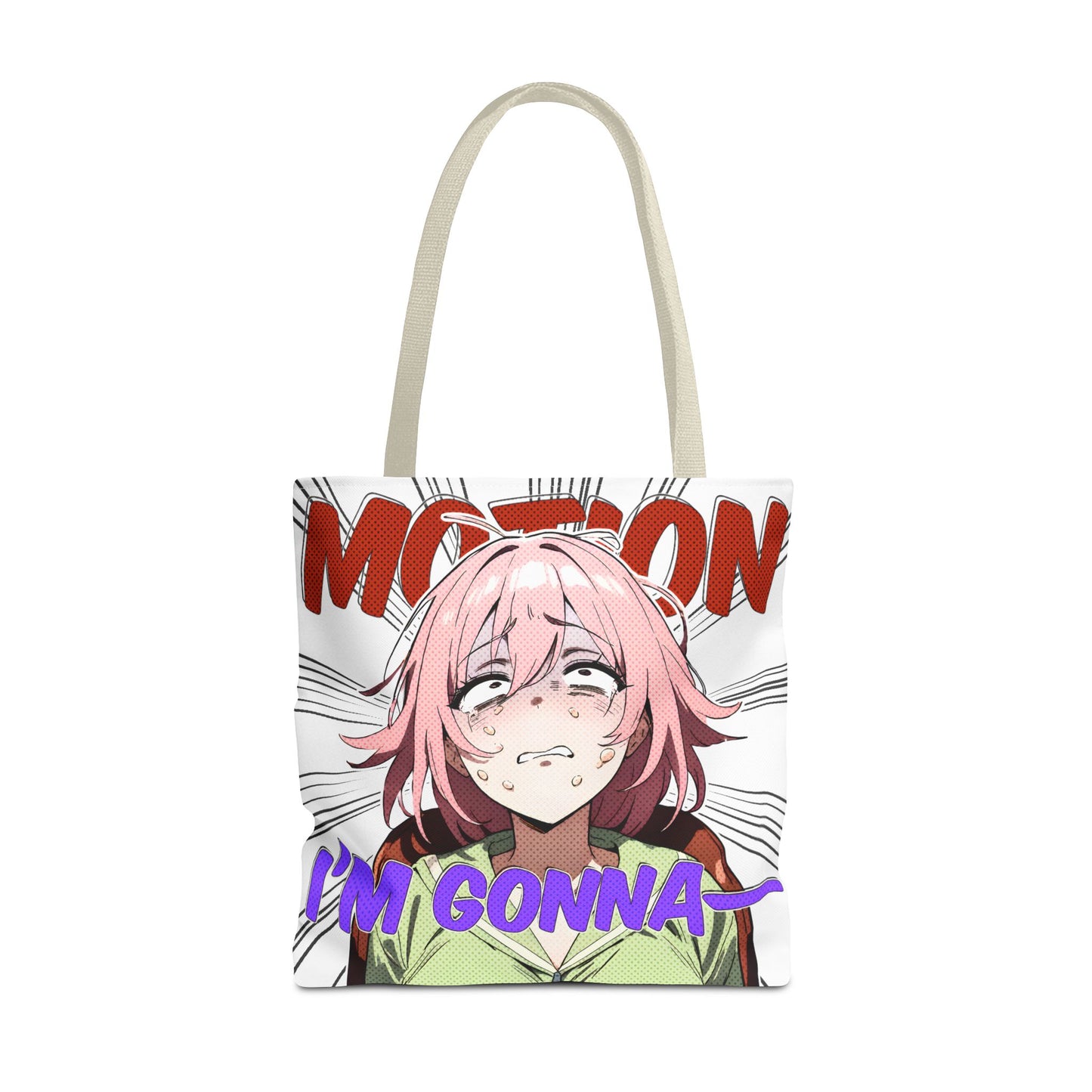 Anime Meme Tote Bag – Motion-Sick Reaction Face, Hilarious Panic Scene, Funny Otaku Humor Bag