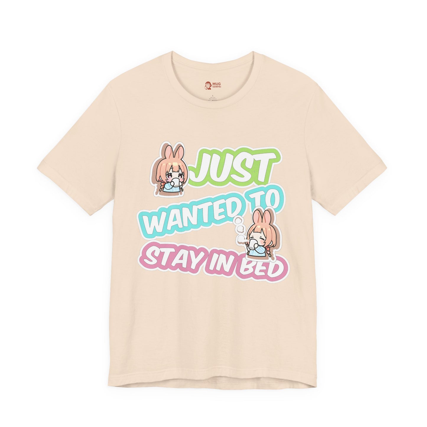 Anime Chibi T-Shirt – Cute Sleepy Girl Tee, Pastel Kawaii Top for Lazy Mornings and Cozy Soft Girl Aesthetic Fans