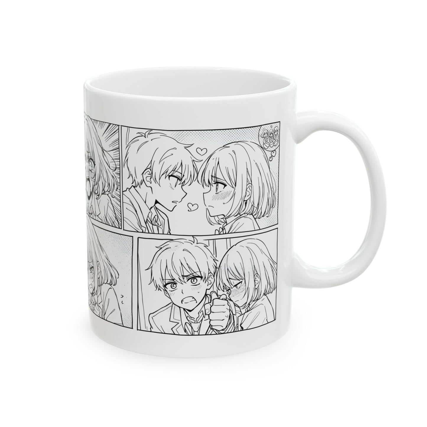 Manga Anime Mug – Emotional Romance Panel Scene, Love Story Manga Coffee Cup, Soft Dramatic Anime Mug, Romantic Otaku Gift