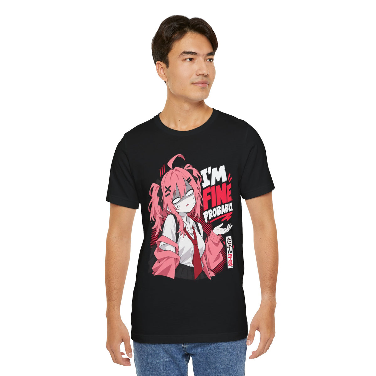 Anime Meme Shirt – I'm Fine Probably Pink Manga Tee