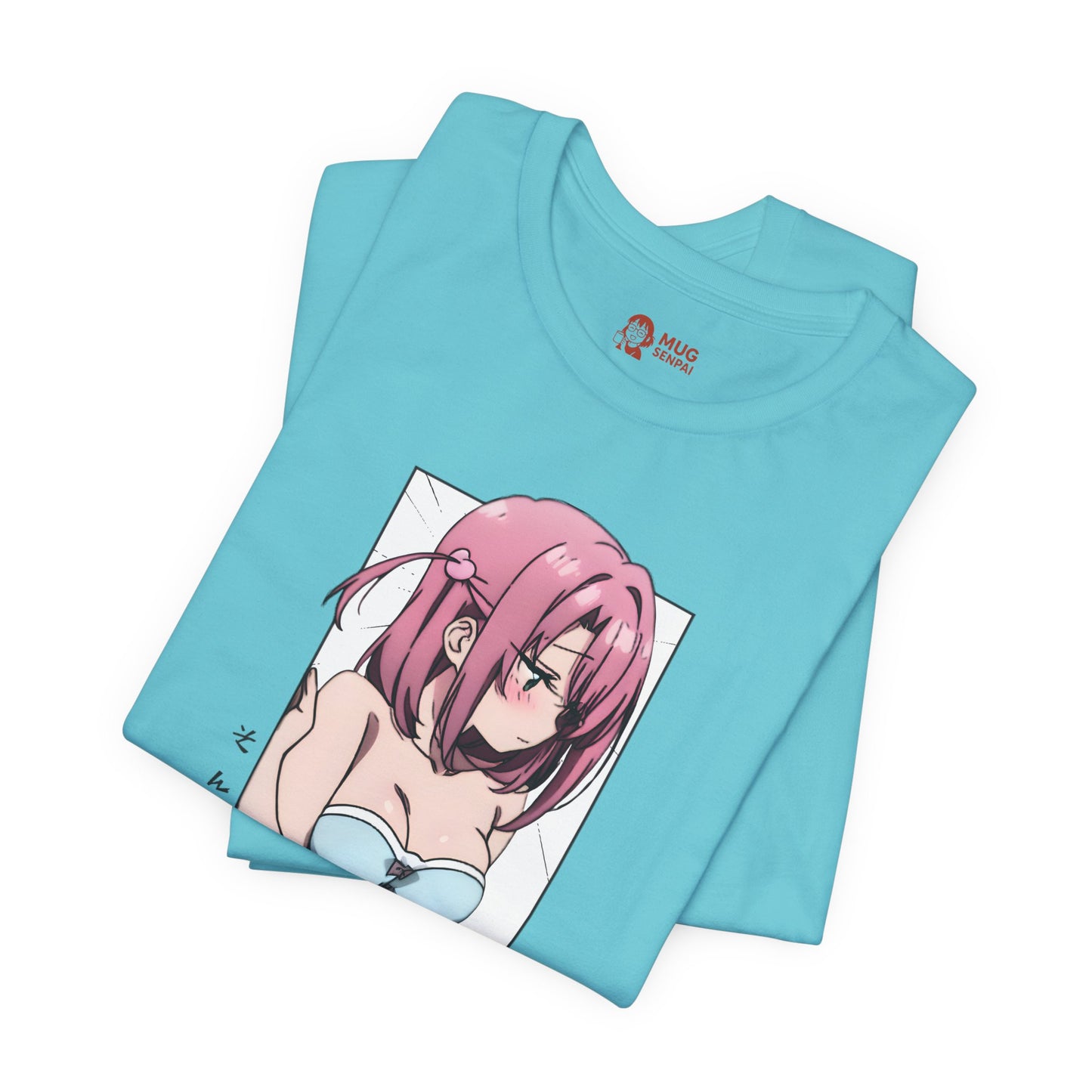 Anime Girl T Shirt – Blushing Tsundere Moment, Soft Pink-Haired Anime Art Tee, Don’t Look Flustered Aesthetic Shirt