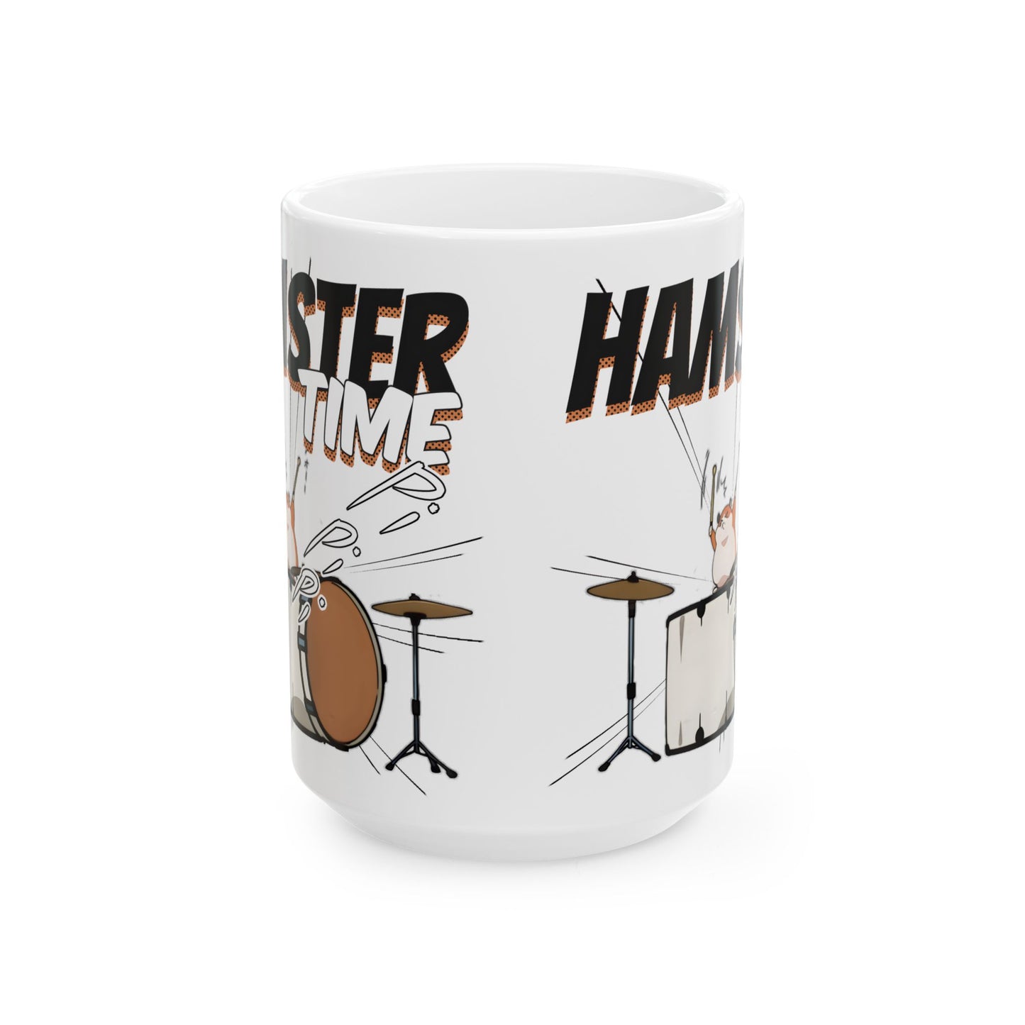 Hamster Meme Mug – Funny Kawaii Drummer Scene, Chaotic Animal Manga Coffee Cup for Desk Gremlins
