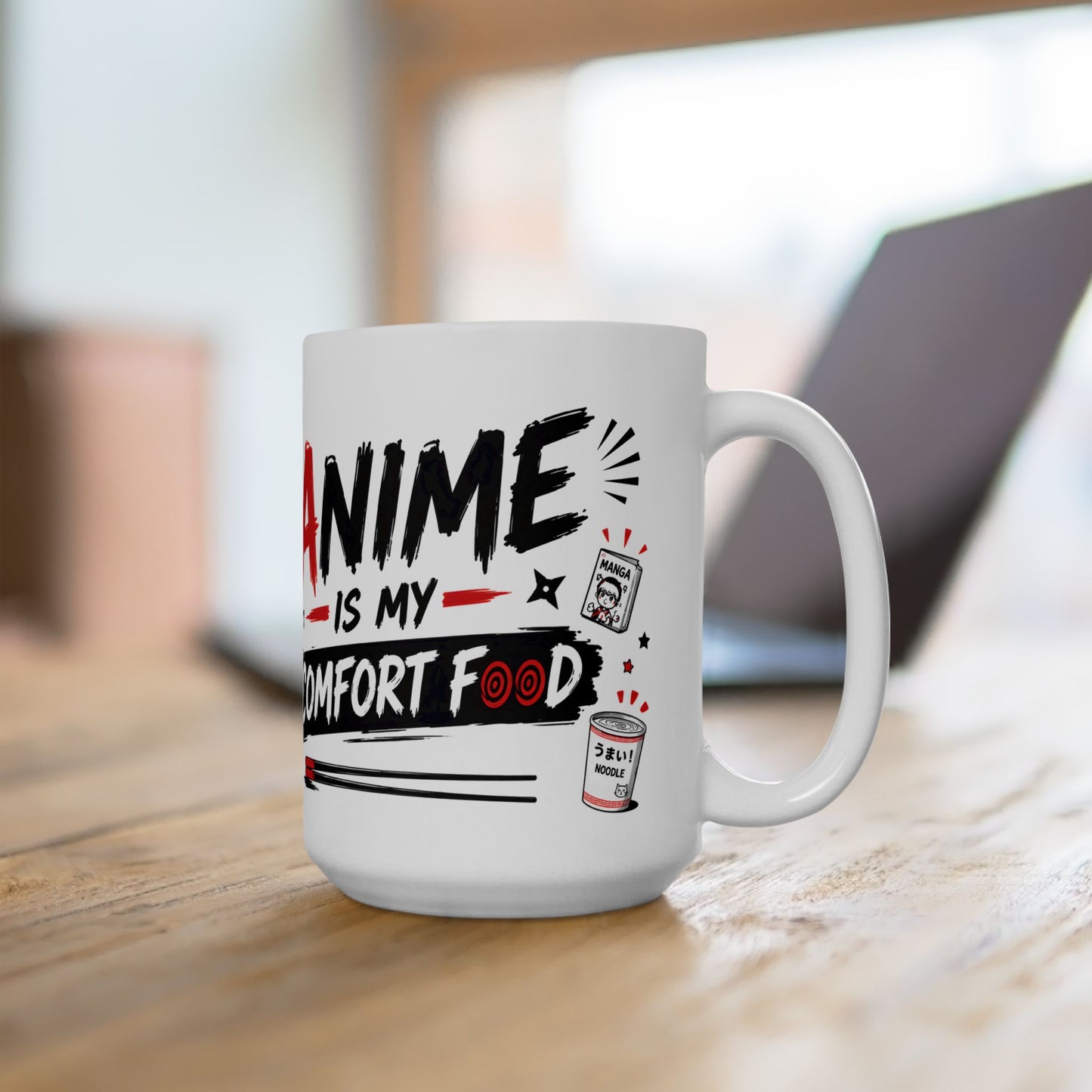 Anime Mug – Anime Is My Comfort Food Mug, Funny Manga Coffee Cup, Otaku Gift, Ramen Lover Mug, Japanese Anime Decor
