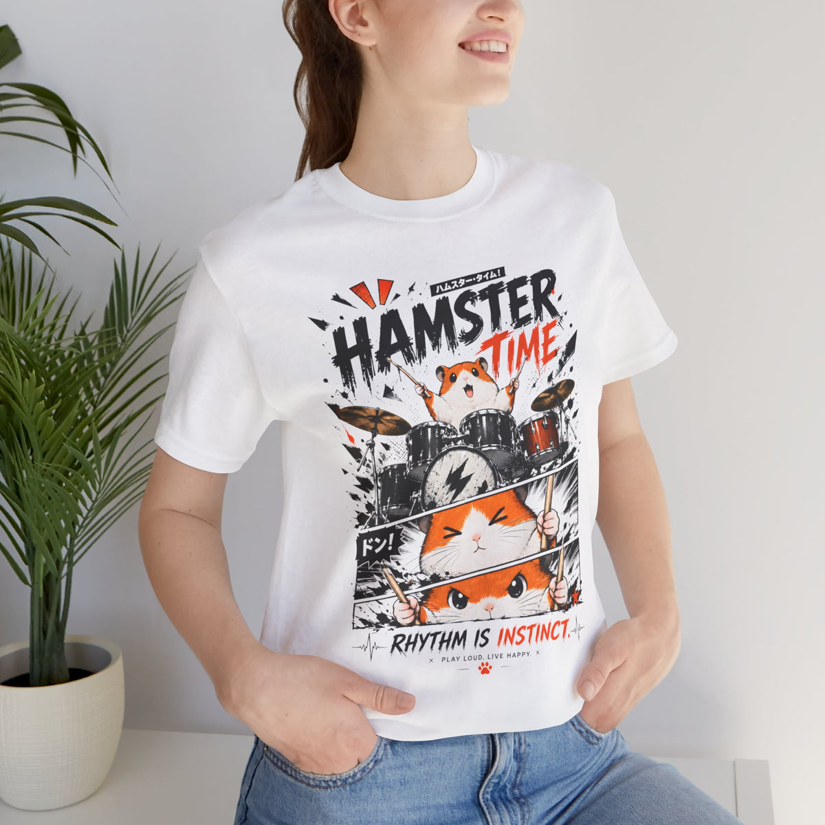 Hamster Shirt – Funny Drummer Animal Meme Graphic Tee
