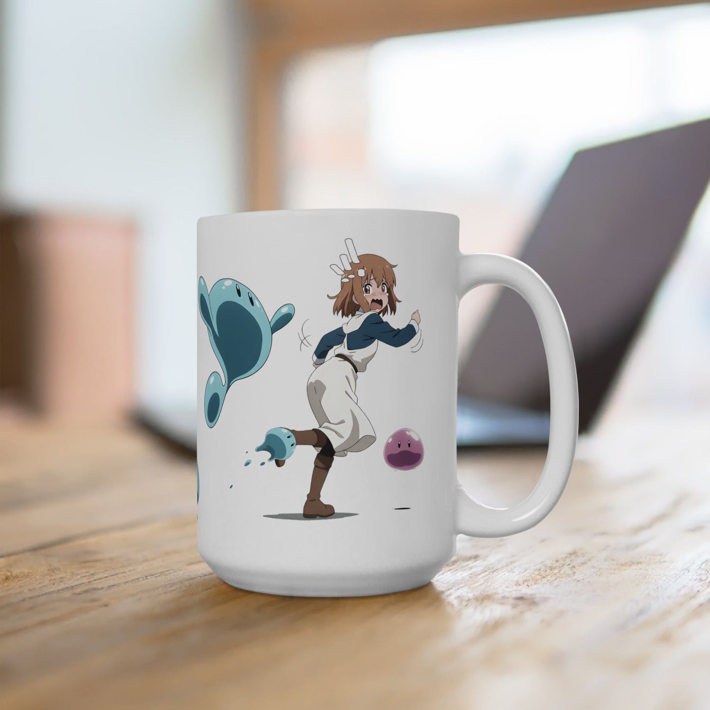 Slime Anime Girl Mug – Funny Fantasy Parody Coffee Cup, Isekai Adventure Gift for Anime Lovers