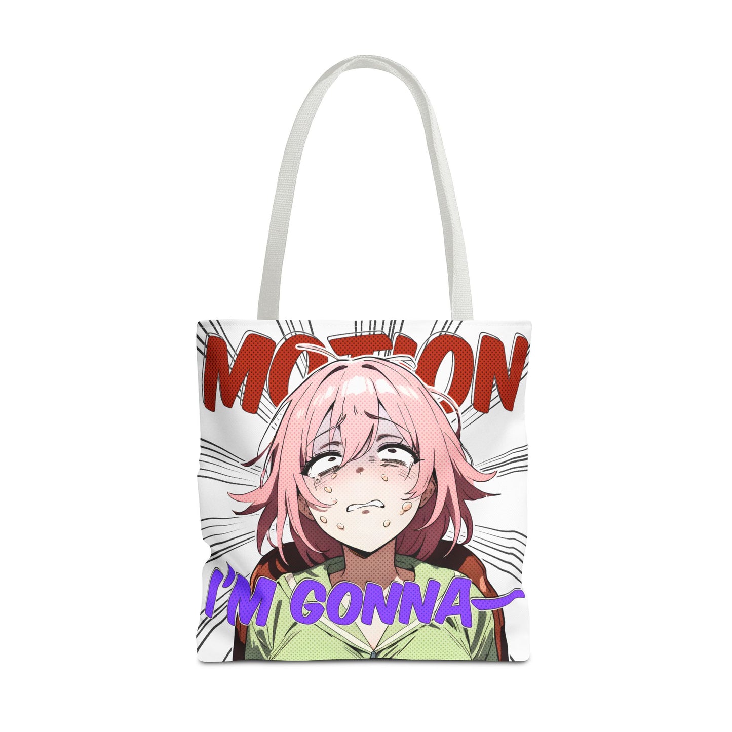 Anime Meme Tote Bag – Motion-Sick Reaction Face, Hilarious Panic Scene, Funny Otaku Humor Bag