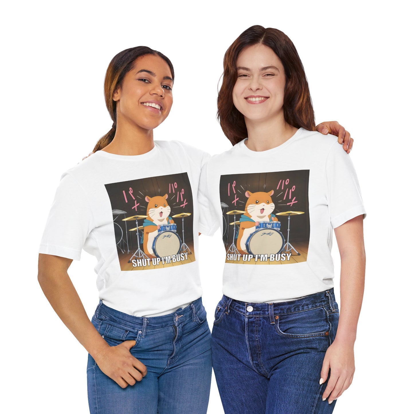Funny Hamster Shirt – Shut Up I’m Busy Meme Tee, Drummer Animal T-Shirt for Musicians, Meme Goblins, and Loud Chaos Gremlins