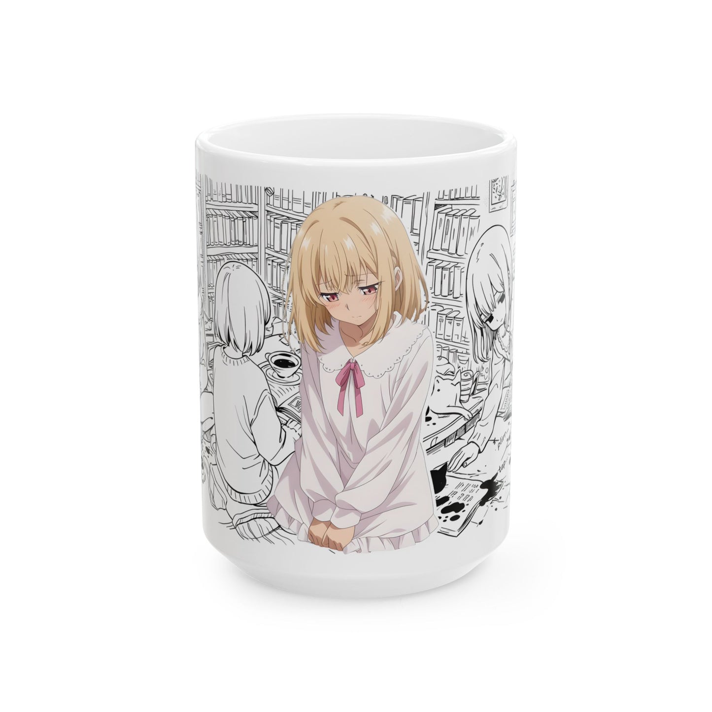 Anime Girl Mug – Cozy Introvert Life Scene, Quiet Daily Aesthetic Cup, Soft Slice of Life Anime Coffee Mug, Calm Homebody Gift