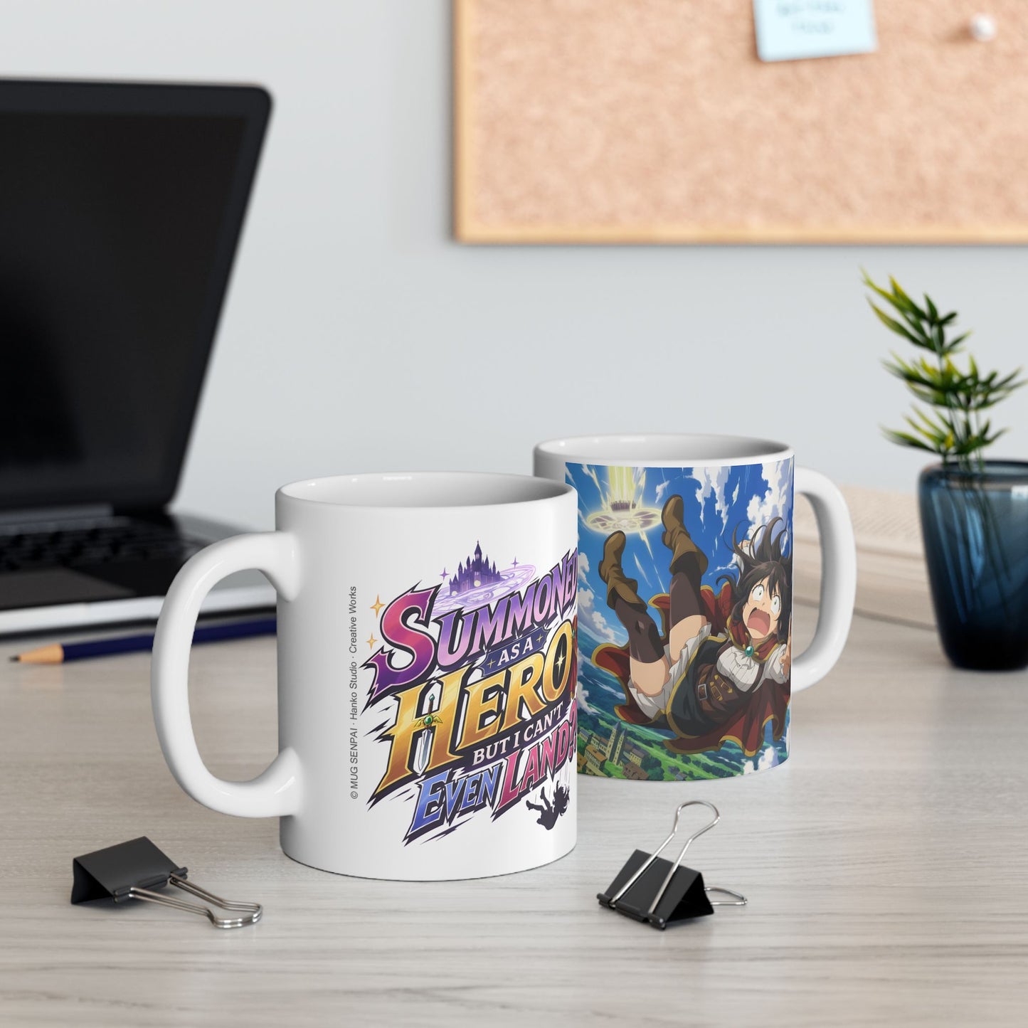 Funny Anime Mug – Summoned Hero Isekai Fail Cup, Gamer Humor Coffee Mug, Fantasy Meme Gift