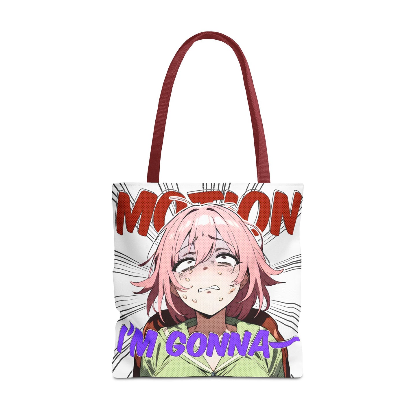 Anime Meme Tote Bag – Motion-Sick Reaction Face, Hilarious Panic Scene, Funny Otaku Humor Bag