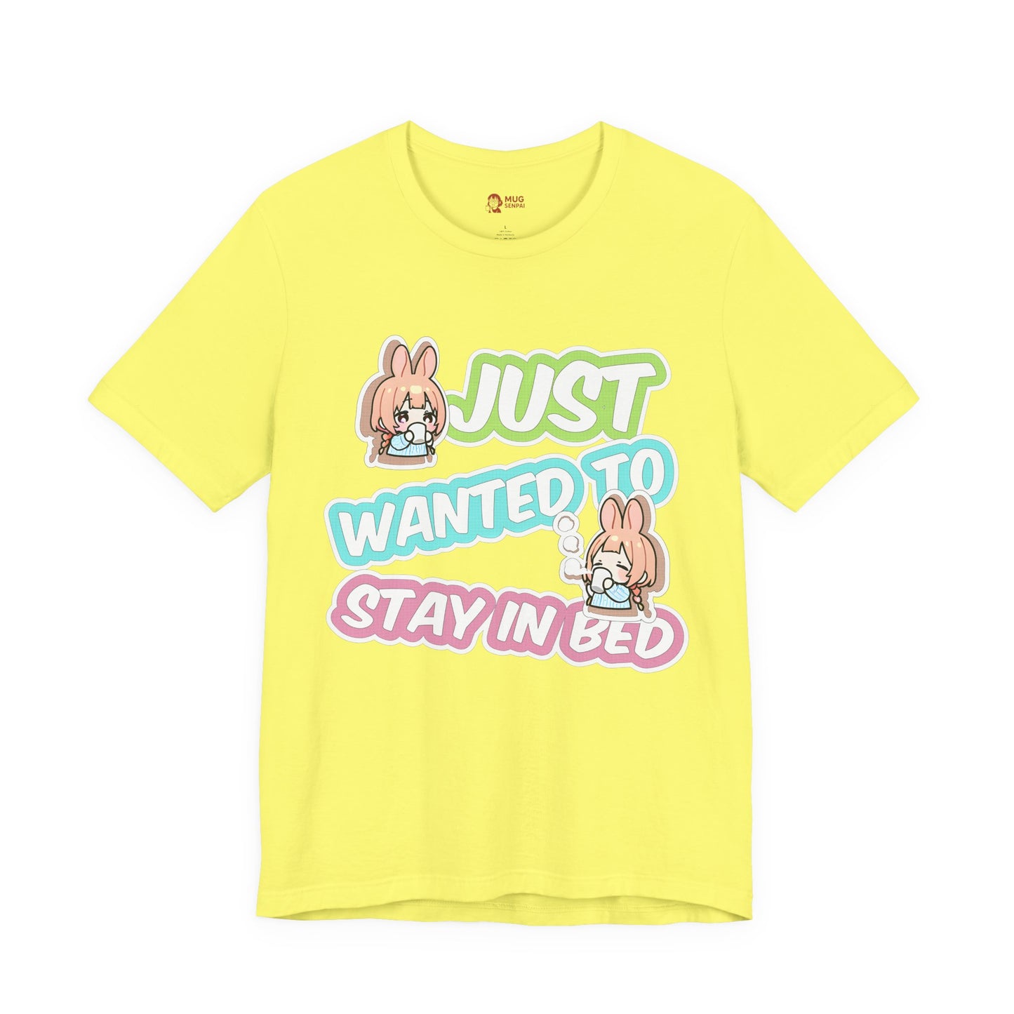 Anime Chibi T-Shirt – Cute Sleepy Girl Tee, Pastel Kawaii Top for Lazy Mornings and Cozy Soft Girl Aesthetic Fans