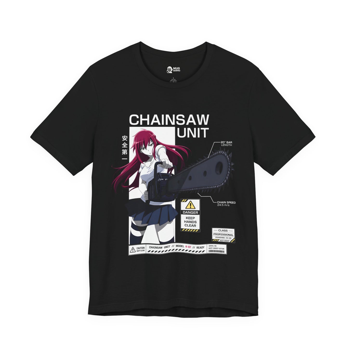 Anime Chainsaw Shirt – Manga Girl Graphic Tee, Japanese Streetwear T-Shirt, Red Hair Anime Shirt, Otaku Gift