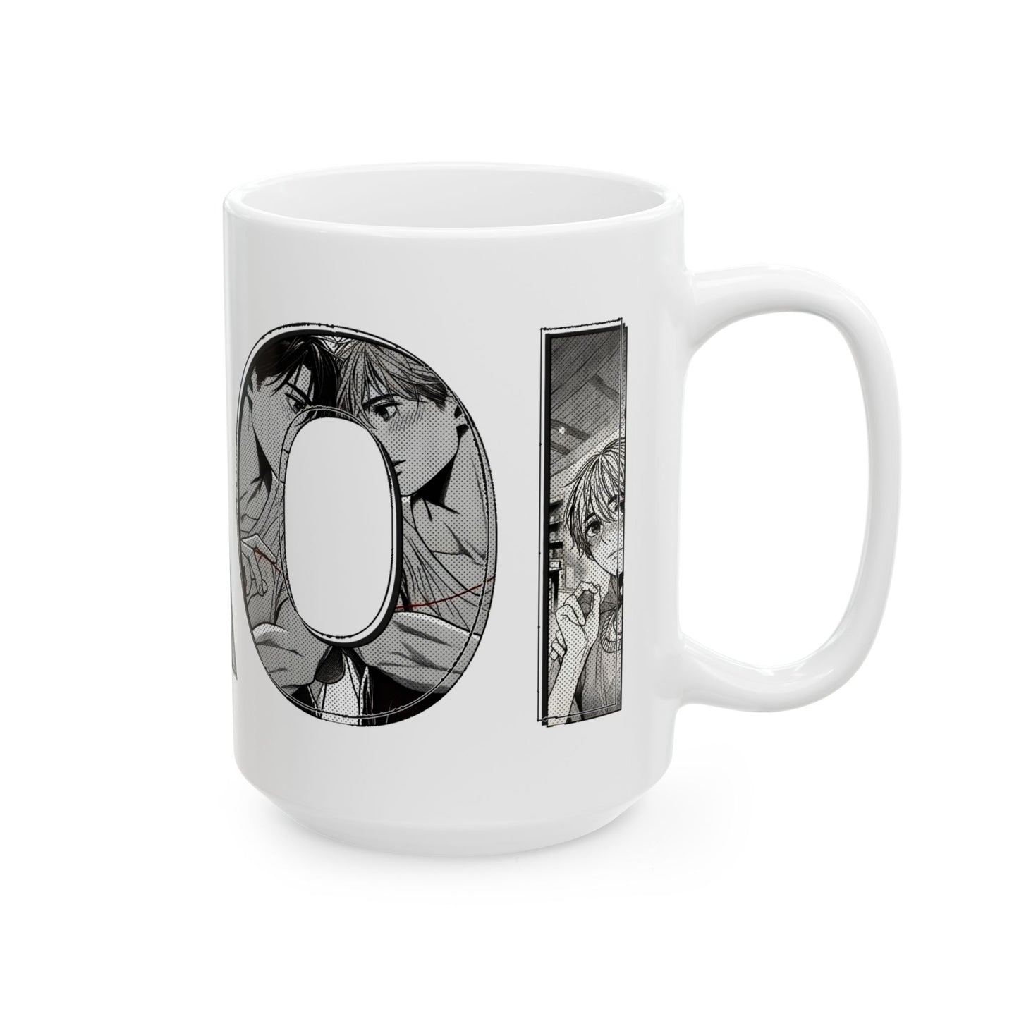 BL Manga Mug – Subtle Yaoi Letter Art Design, Boys Love Coffee Cup for Manga Fans