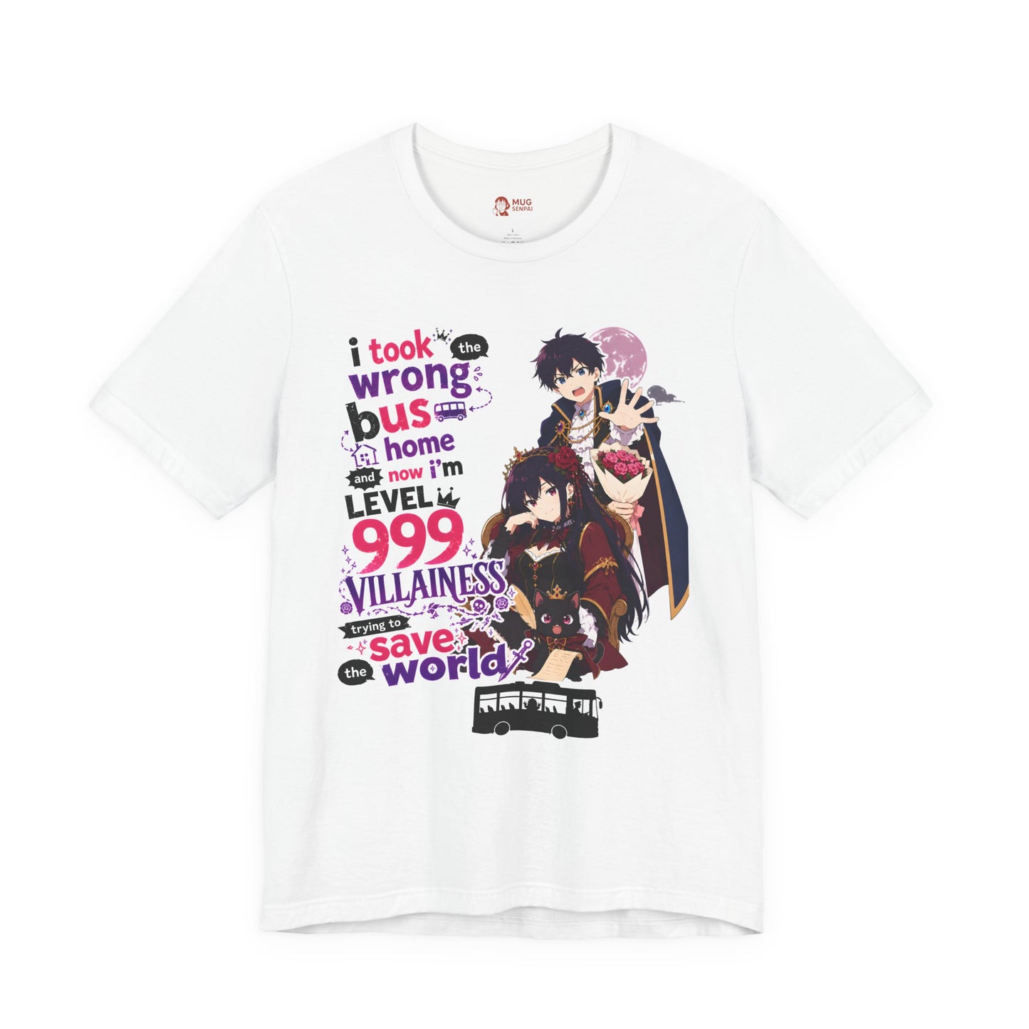 Funny Anime Shirt – I Took the Wrong Bus Graphic Tee, Anime Quote Shirt, Isekai Parody T-Shirt, Otaku Gift