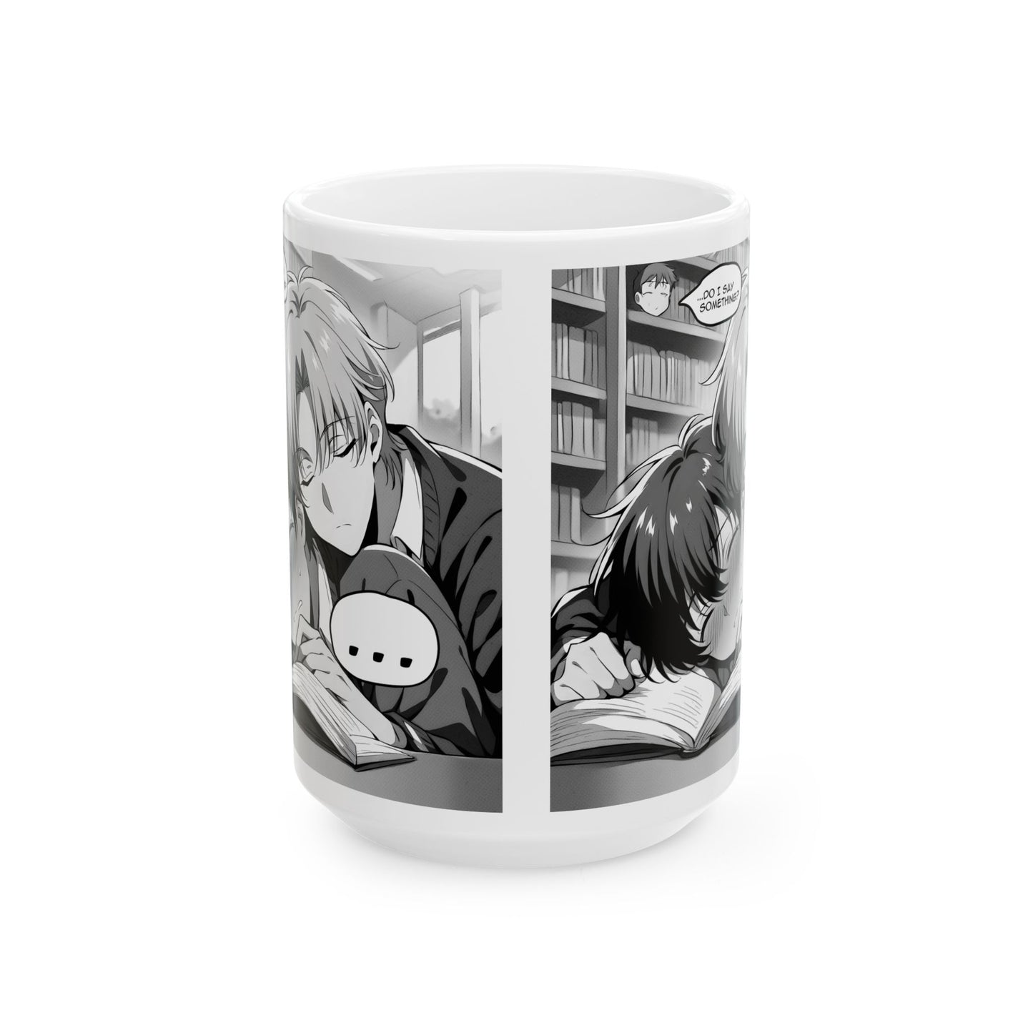 BL Anime Mug – Soft Library Scene, Sleepy Manga Boys Moment, Gentle Slow-Burn Romance Coffee Cup