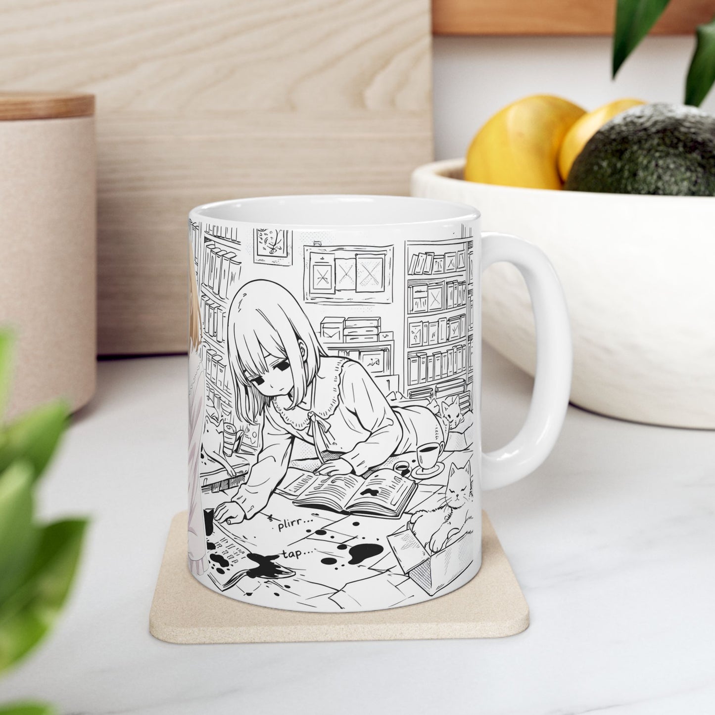 Anime Girl Mug – Cozy Introvert Life Scene, Quiet Daily Aesthetic Cup, Soft Slice of Life Anime Coffee Mug, Calm Homebody Gift