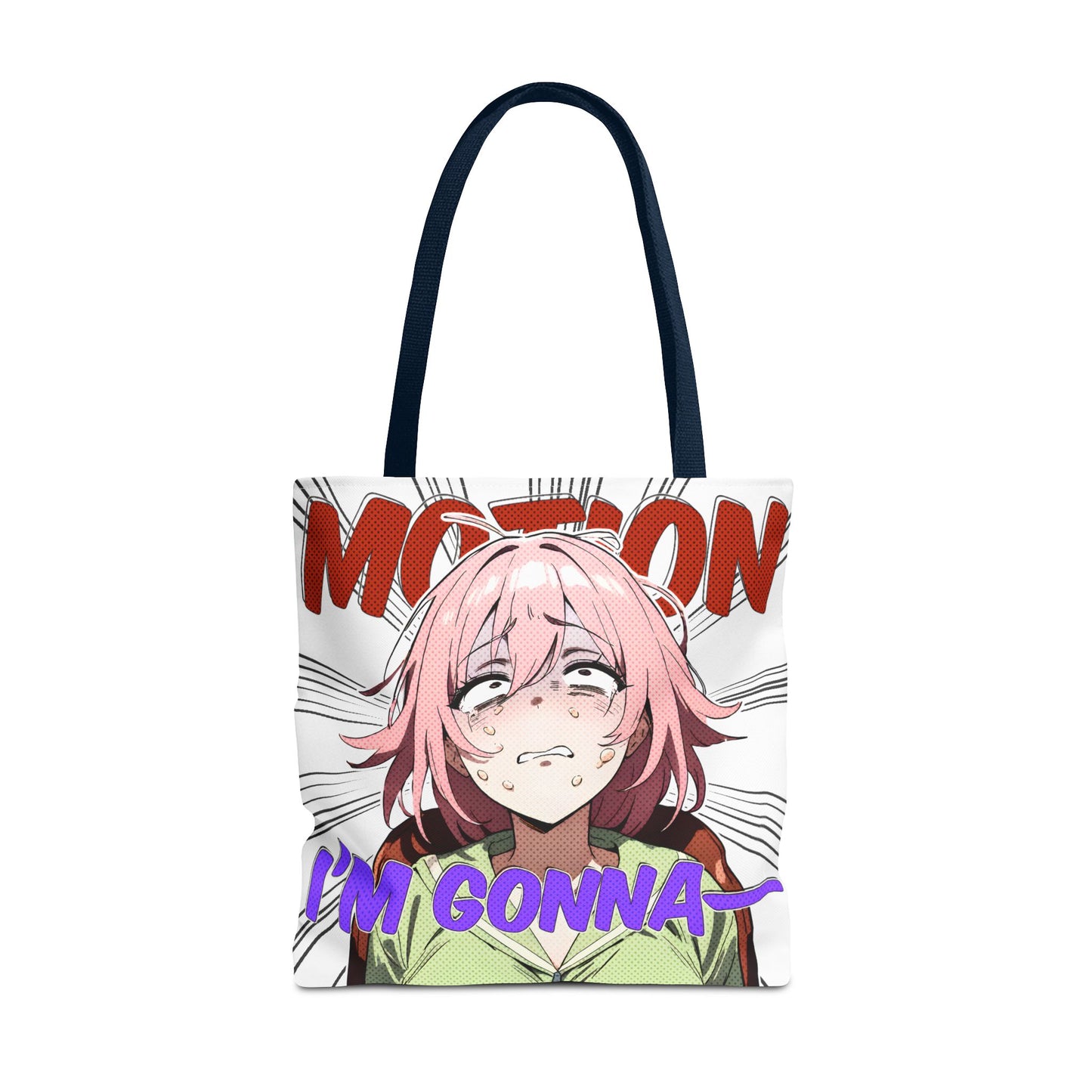 Anime Meme Tote Bag – Motion-Sick Reaction Face, Hilarious Panic Scene, Funny Otaku Humor Bag