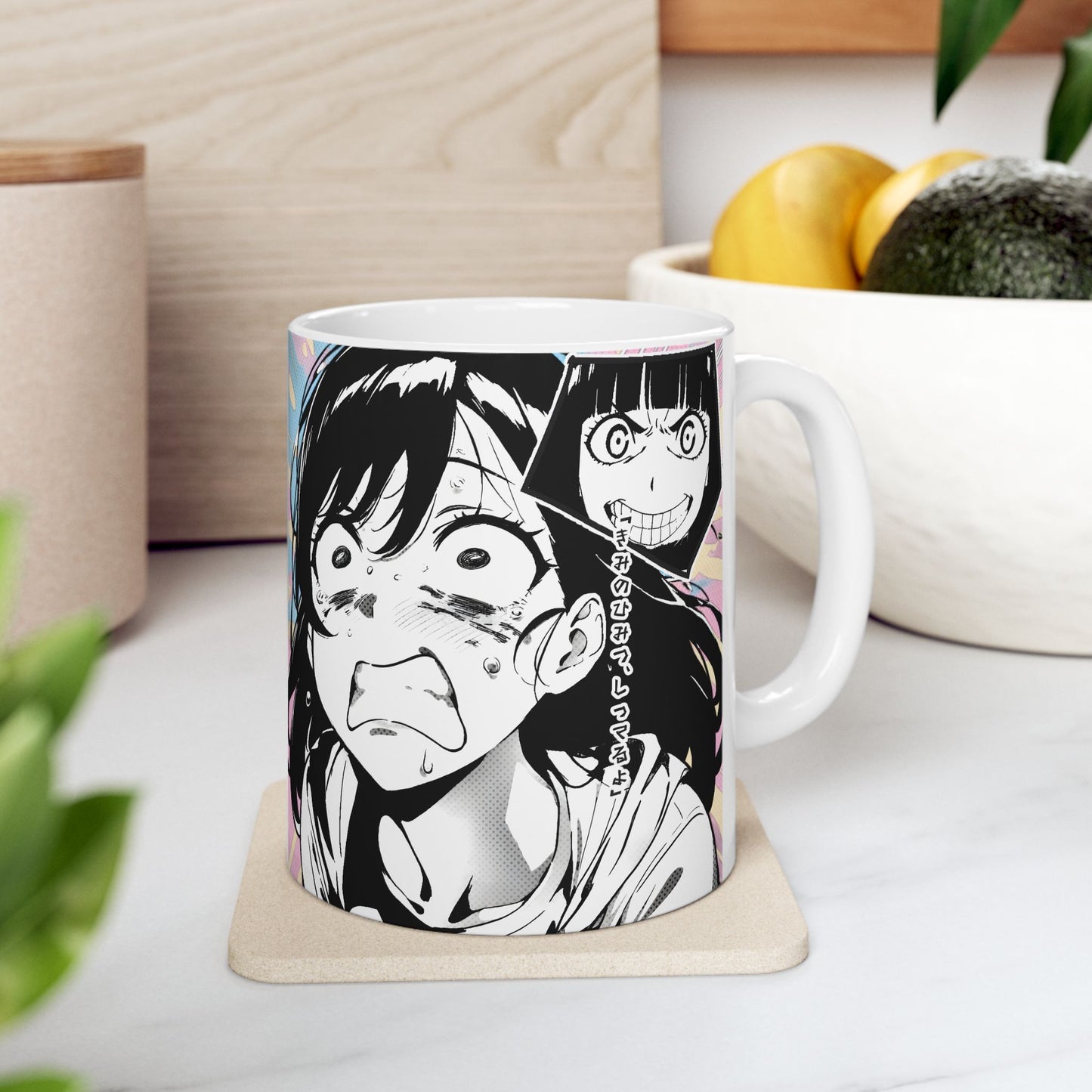 Anime Meme Mug – Why Me Manga Panic Face, Funny Reaction Coffee Mug, Chaotic Anime Humor Cup for Unhinged Mornings