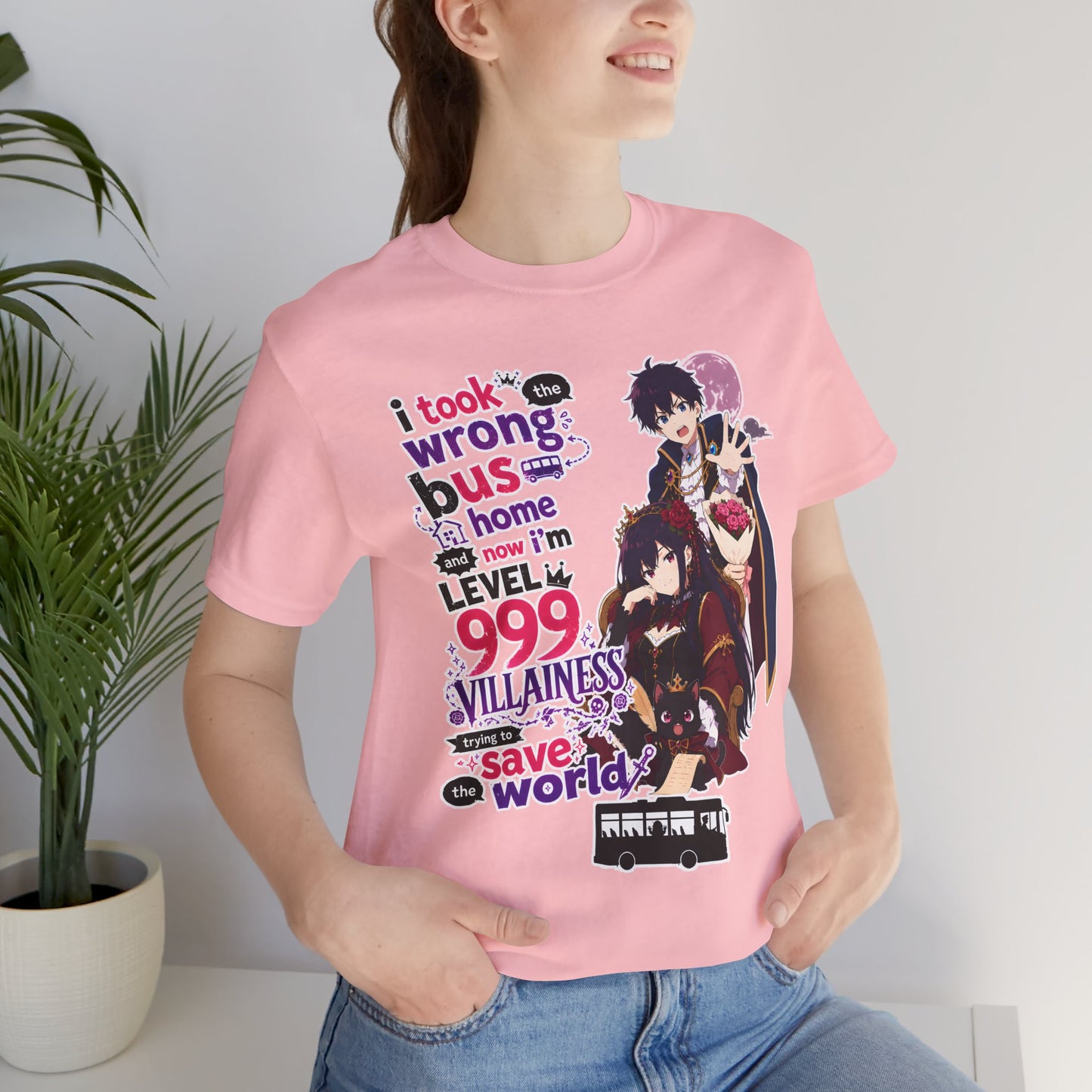 Funny Anime Shirt – I Took the Wrong Bus Graphic Tee, Anime Quote Shirt, Isekai Parody T-Shirt, Otaku Gift