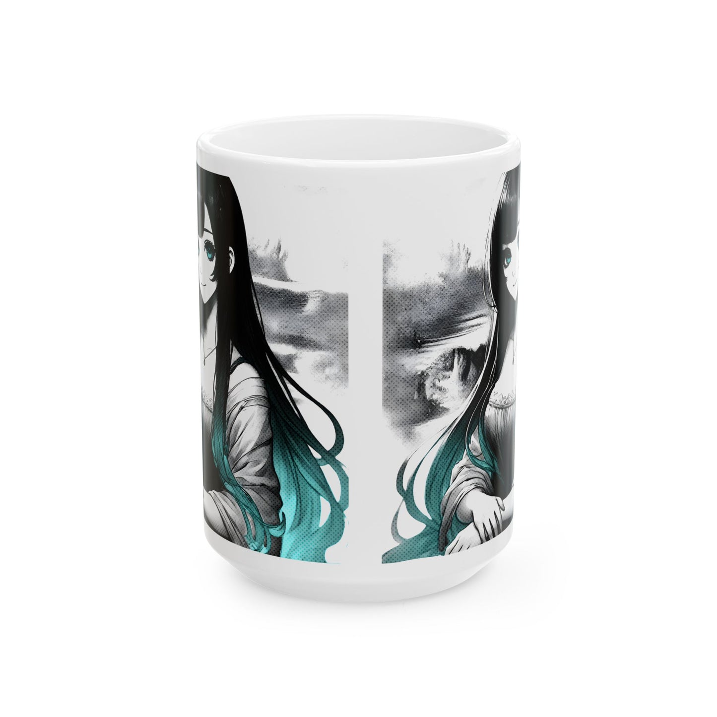 Anime Aesthetic Mug – Soft Manga Portrait, Gentle Smile Art Cup for Cozy Mornings