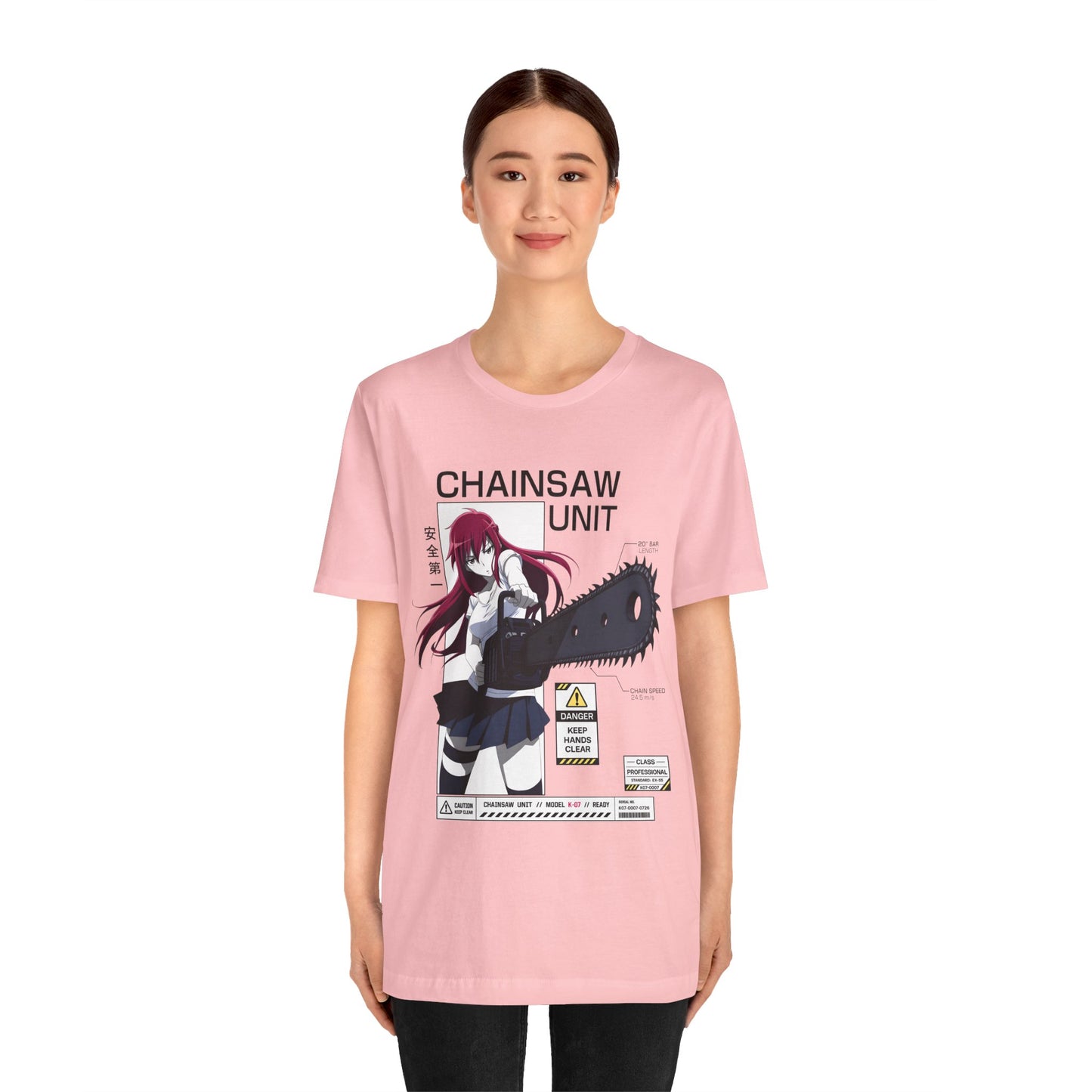 Anime Chainsaw Shirt – Manga Girl Graphic Tee, Japanese Streetwear T-Shirt, Red Hair Anime Shirt, Otaku Gift