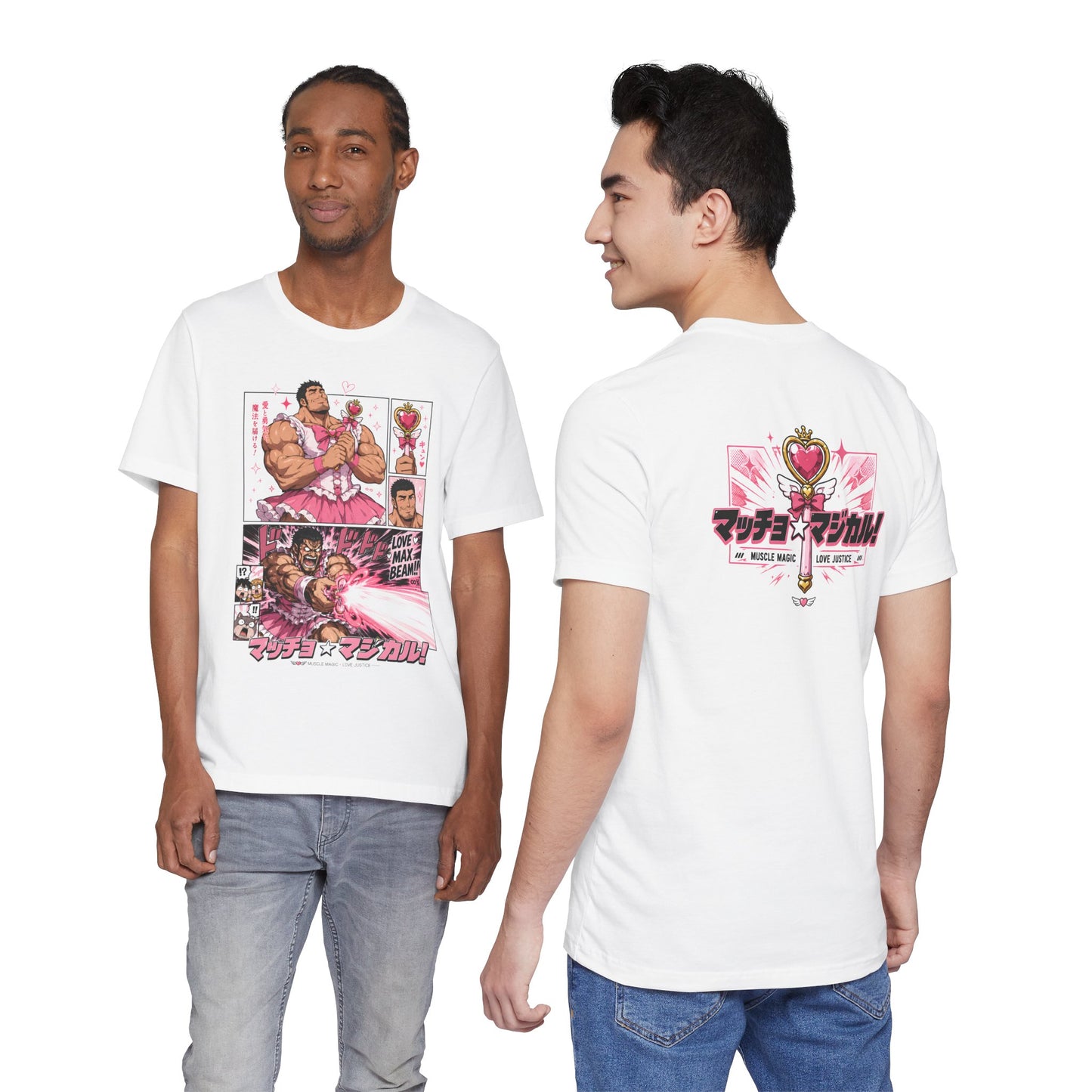 Funny Anime Shirt – Magical Girl Muscle Parody Tee, Buff Manga Hero in Pink Dress, Anime Meme T-Shirt, Otaku Gift