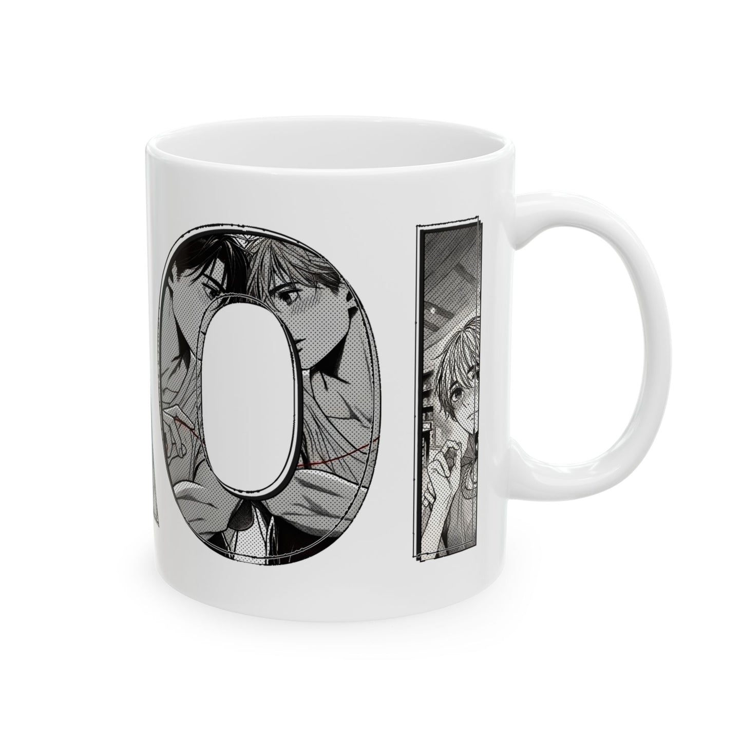 BL Manga Mug – Subtle Yaoi Letter Art Design, Boys Love Coffee Cup for Manga Fans
