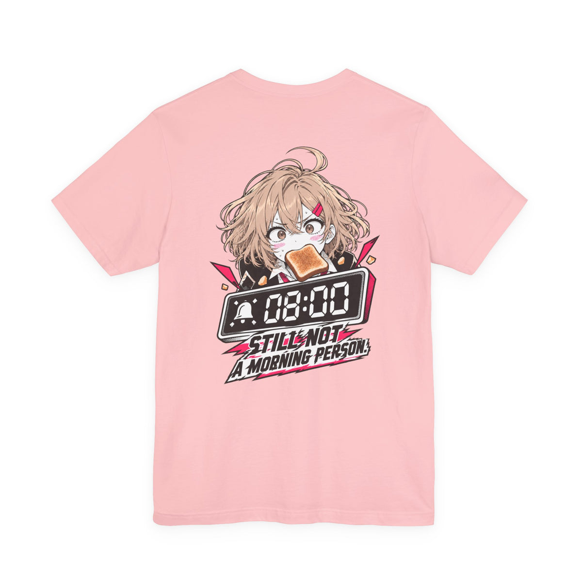 Anime Meme Shirt – Late Again School Girl & Toast Manga Graphic
