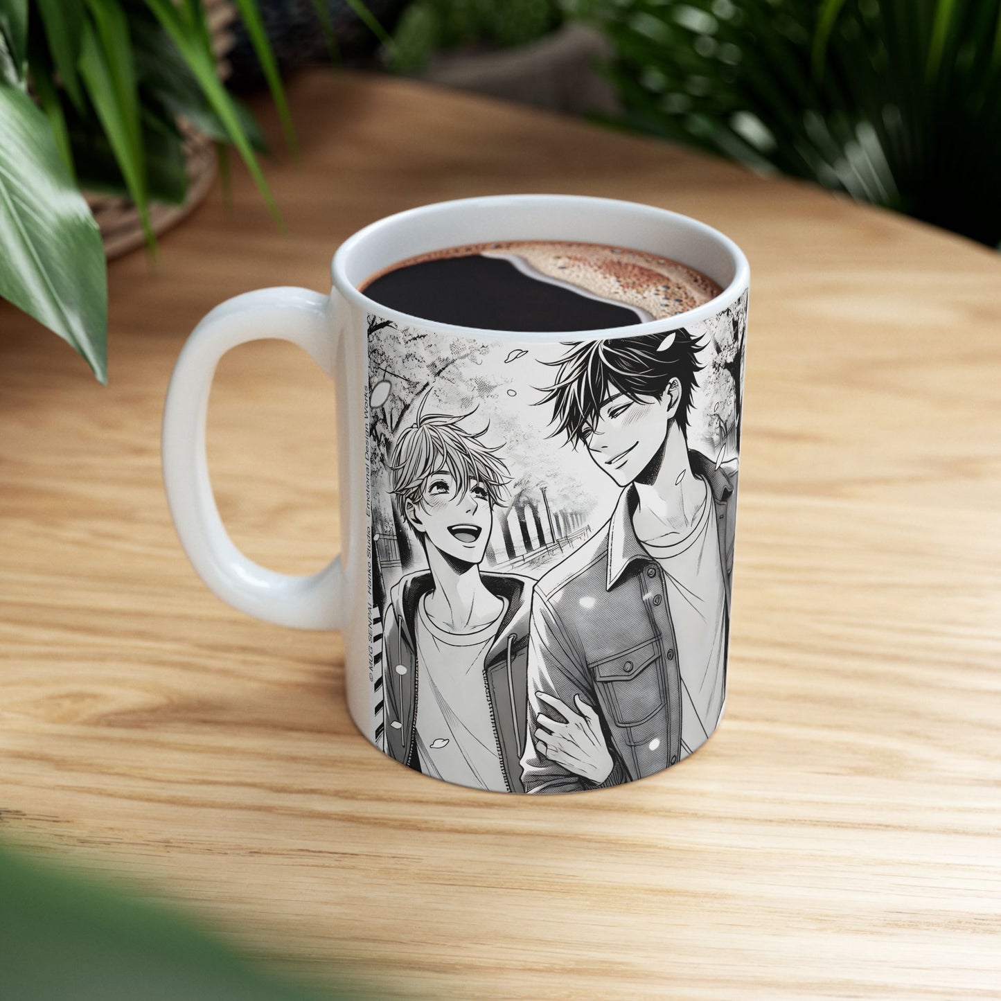 Anime Boys Love Mug – Soft BL Walk Home Scene, Gentle Manga Romance Coffee Cup for Fans of Quiet Love
