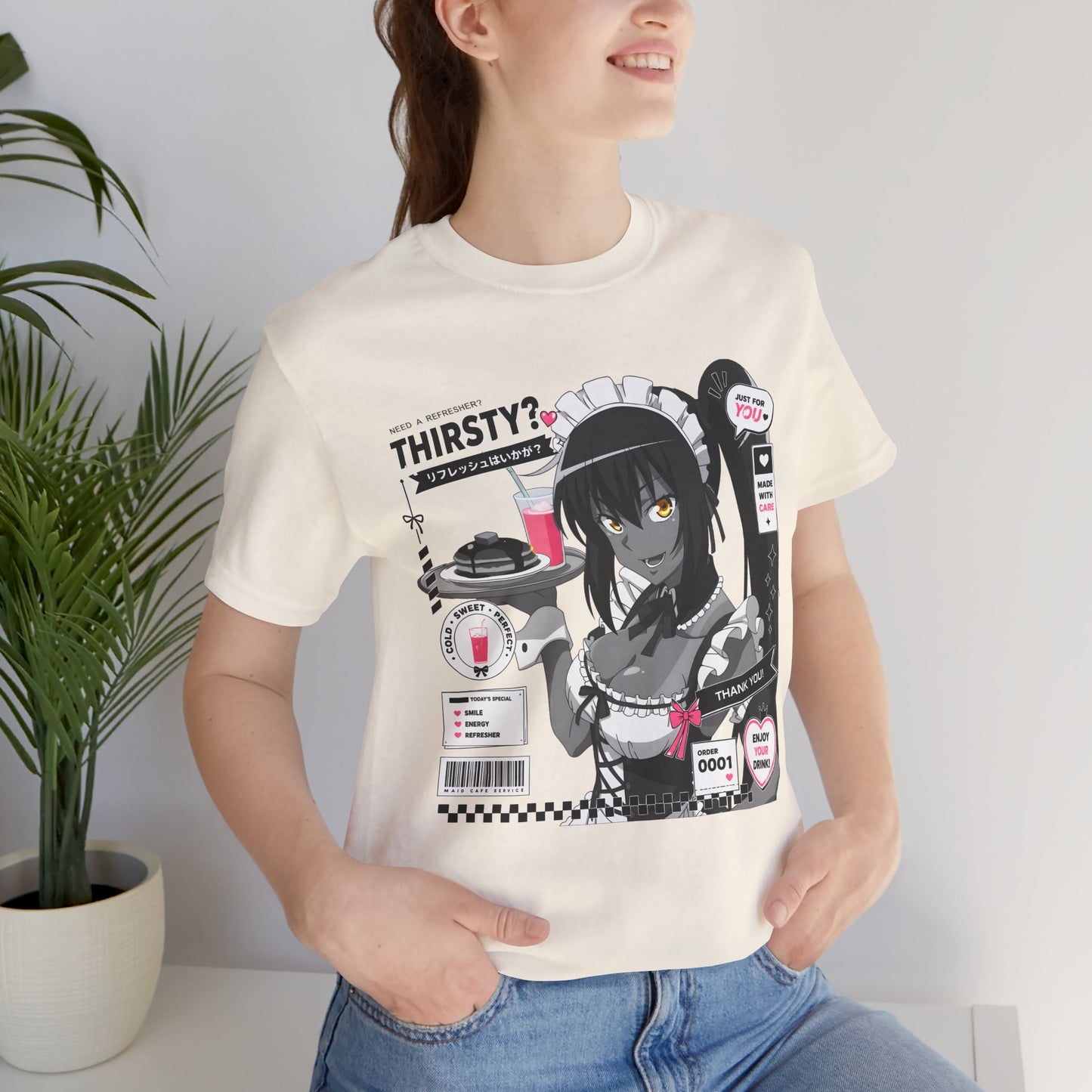 Anime Maid Shirt – Cute Maid Cafe Graphic Tee, Kawaii Anime Girl Shirt, Japanese Manga Style T-Shirt, Funny Otaku Gift