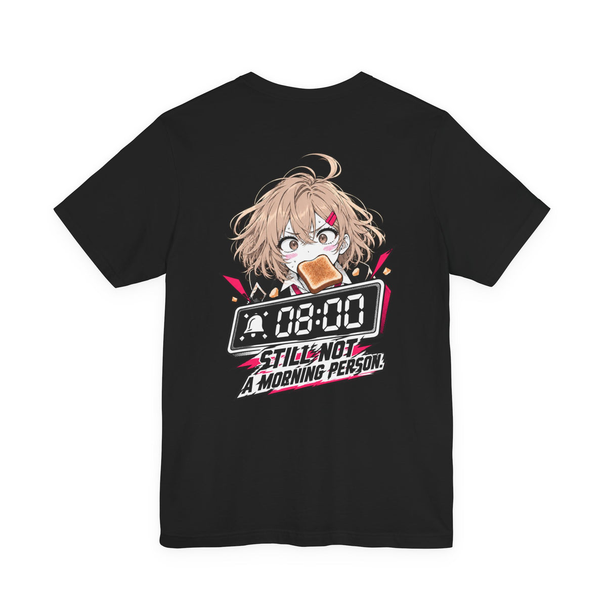 Anime Meme Shirt – Late Again School Girl & Toast Manga Graphic