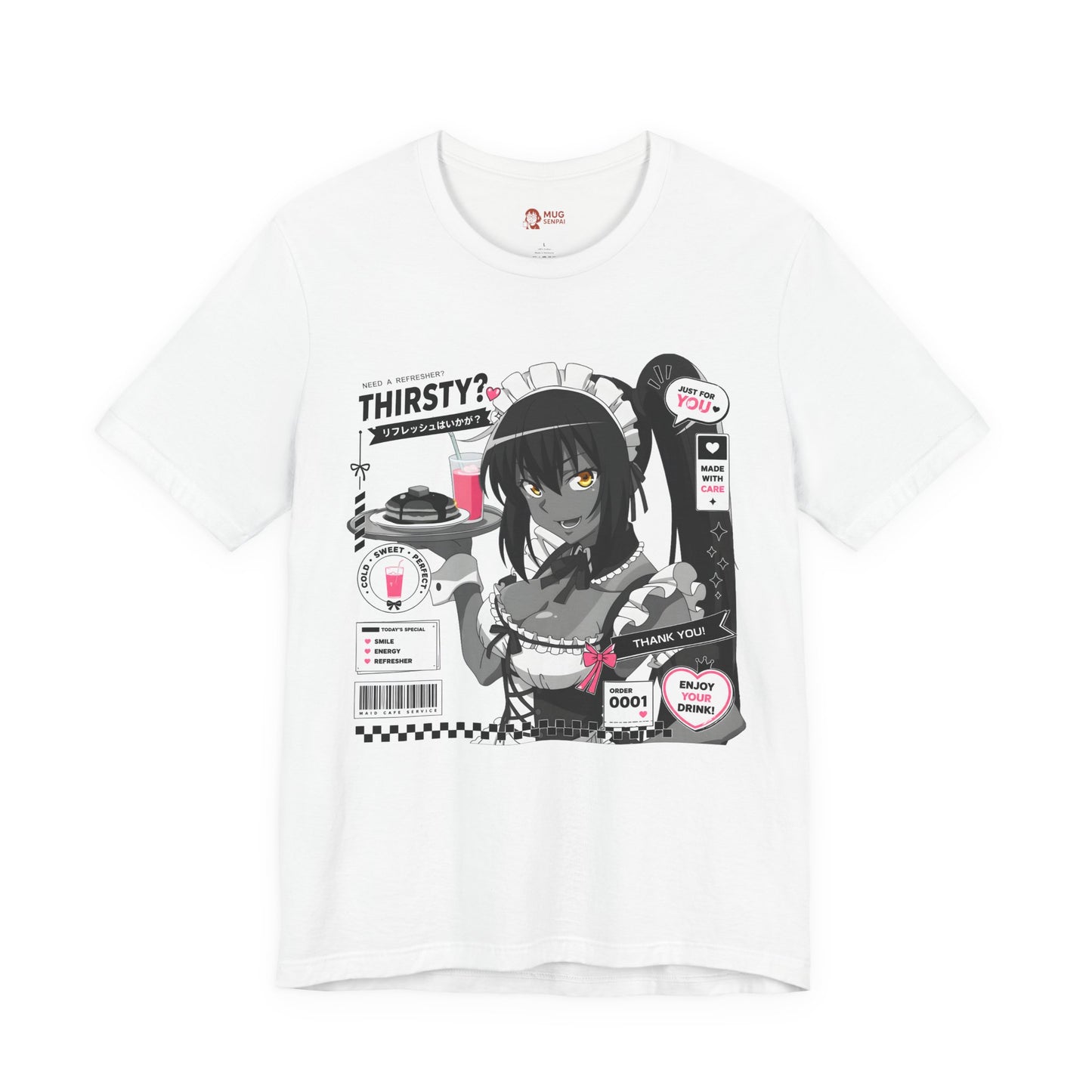 Anime Maid Shirt – Cute Maid Cafe Graphic Tee, Kawaii Anime Girl Shirt, Japanese Manga Style T-Shirt, Funny Otaku Gift