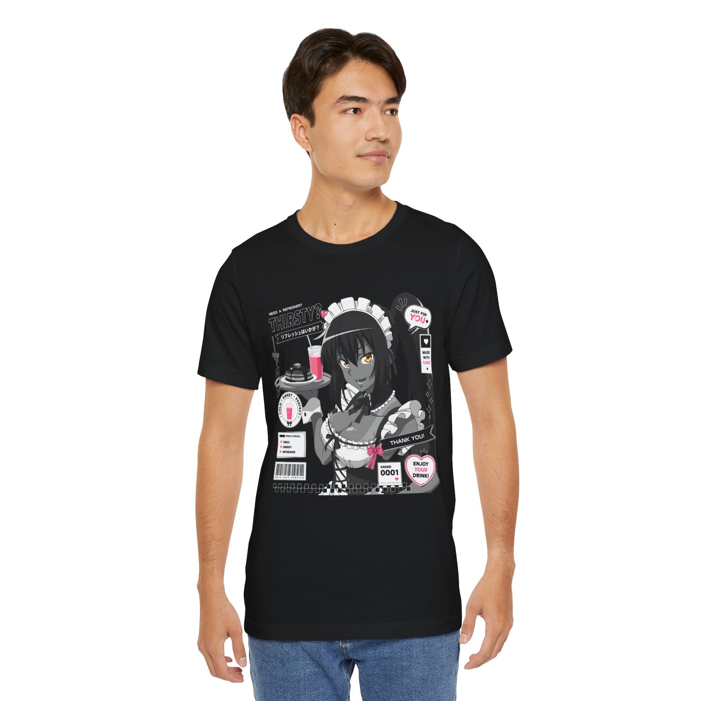 Anime Maid Shirt – Cute Maid Cafe Graphic Tee, Kawaii Anime Girl Shirt, Japanese Manga Style T-Shirt, Funny Otaku Gift