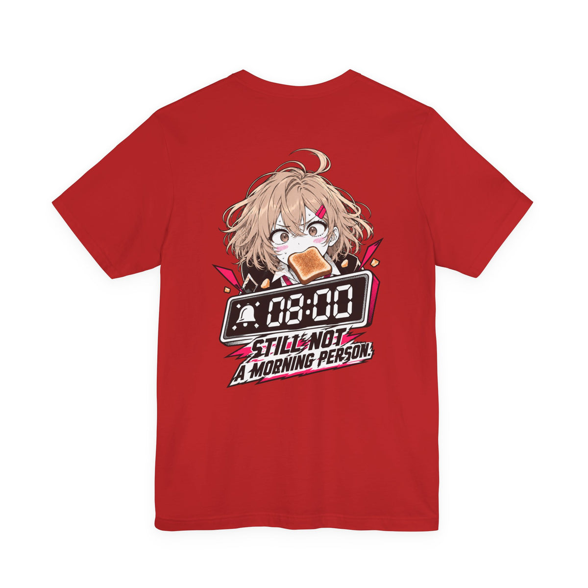 Anime Meme Shirt – Late Again School Girl & Toast Manga Graphic
